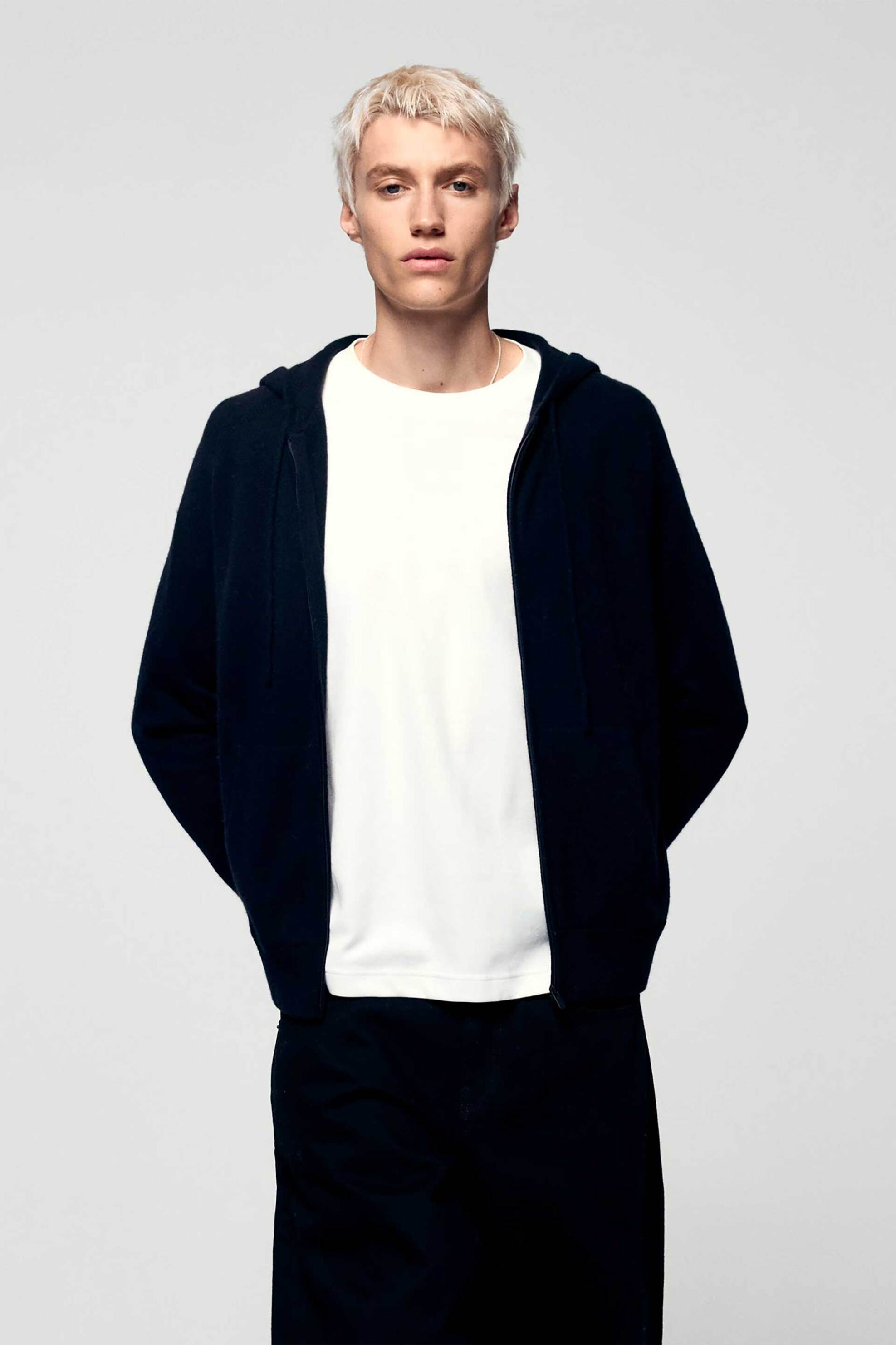 From Future ανδρική ζακέτα φούτερ με κουκούλα από κασμίρι - PERMMPH00016W Μαύρο