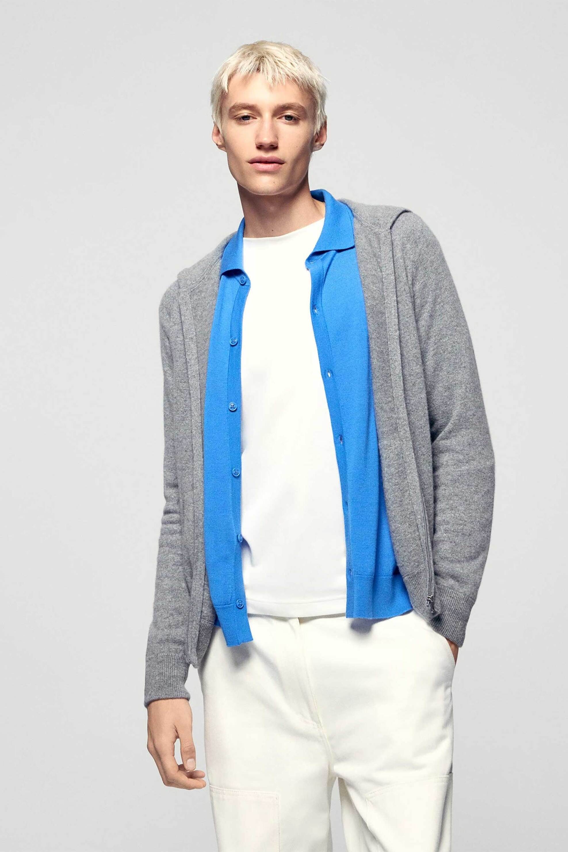 From Future ανδρική ζακέτα φούτερ με κουκούλα από κασμίρι - PERMMPH00016W Γκρι