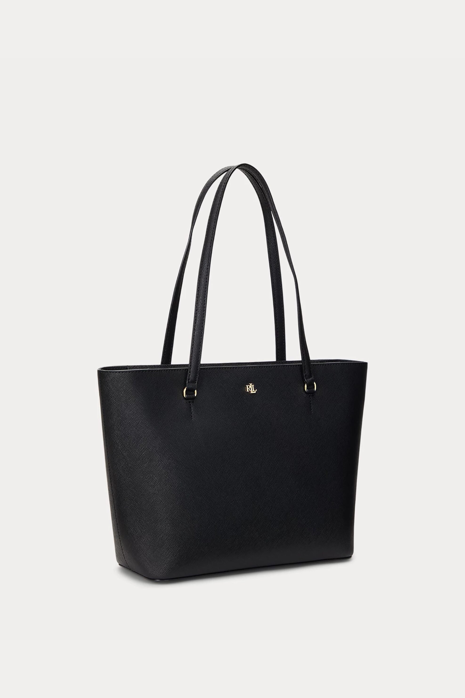 LAUREN RALPH LAUREN Lauren Ralph Lauren γυναικεία δερμάτινη τσάντα tote "Karly Medium" - 25264839-ONE Μαύρο - 2