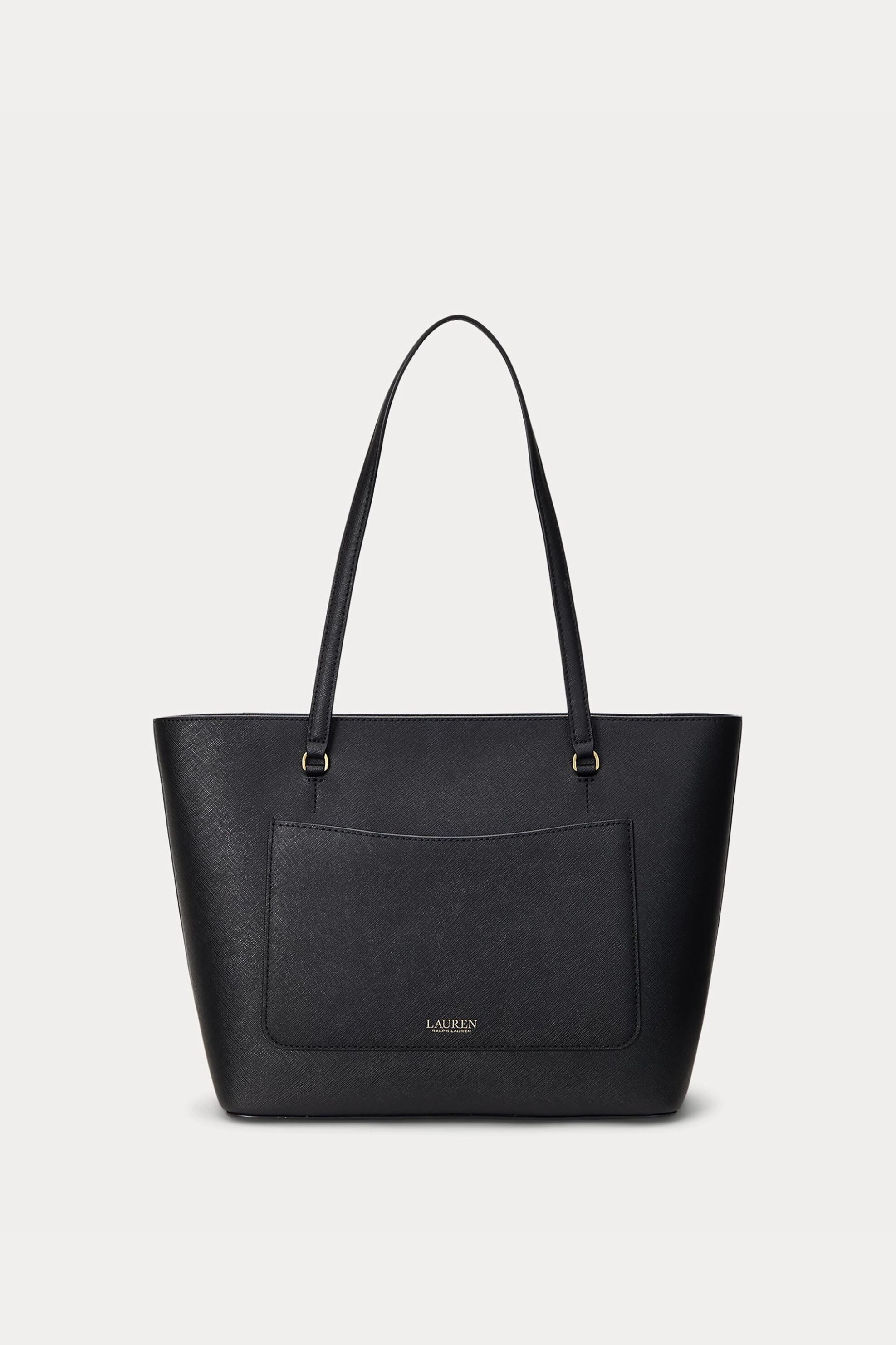 LAUREN RALPH LAUREN Lauren Ralph Lauren γυναικεία δερμάτινη τσάντα tote "Karly Medium" - 25264839-ONE Μαύρο - 3