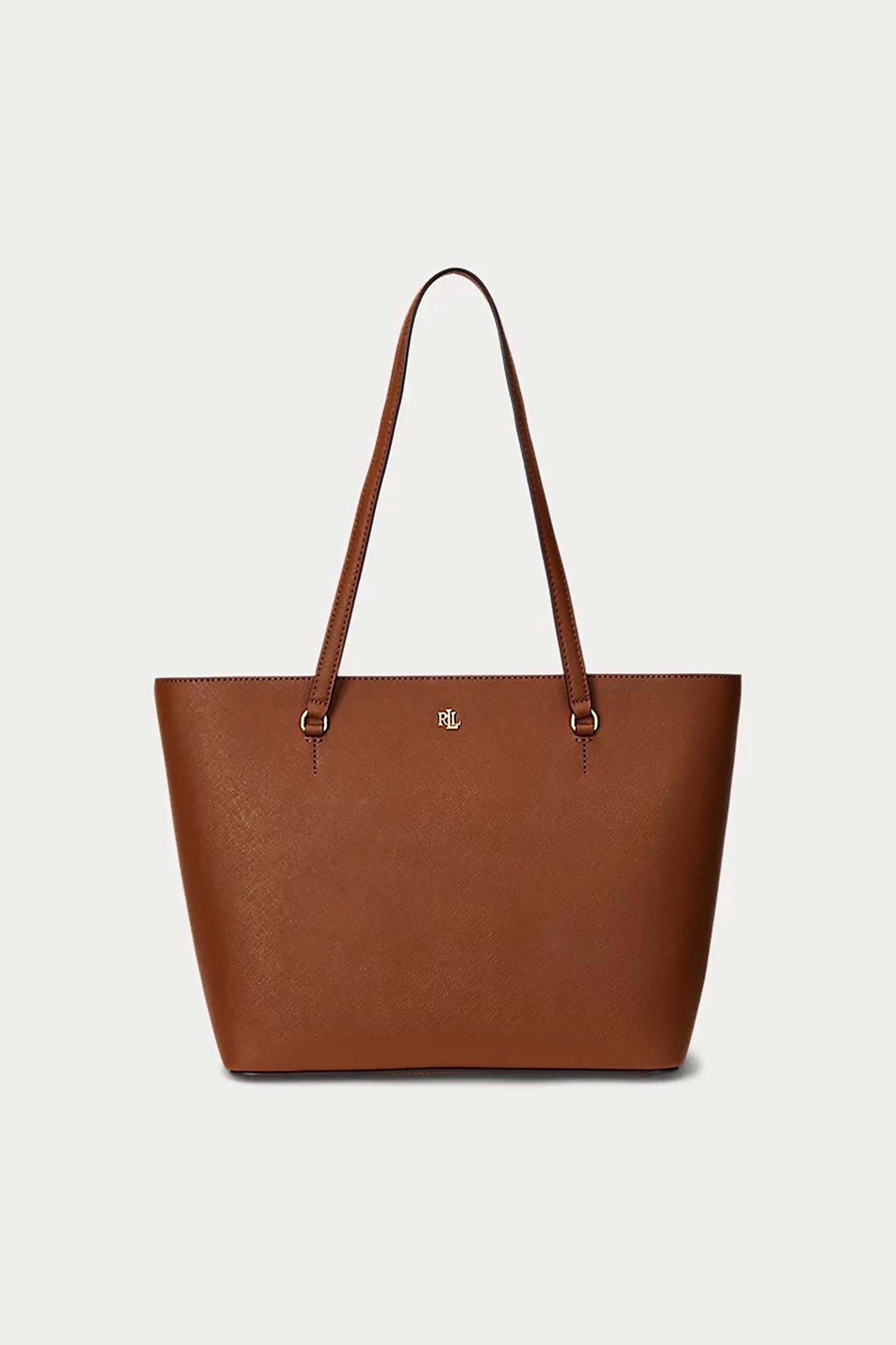 LAUREN RALPH LAUREN Lauren Ralph Lauren γυναικεία δερμάτινη τσάντα tote "Karly Medium" - 25264840-ONE Ταμπά