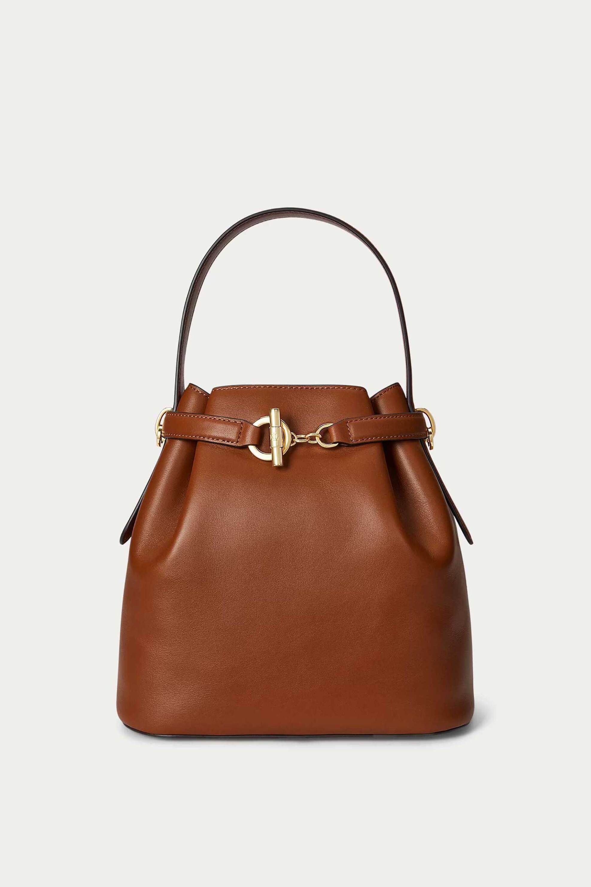 Lauren Ralph Lauren γυναικεία δερμάτινη τσάντα bucket 