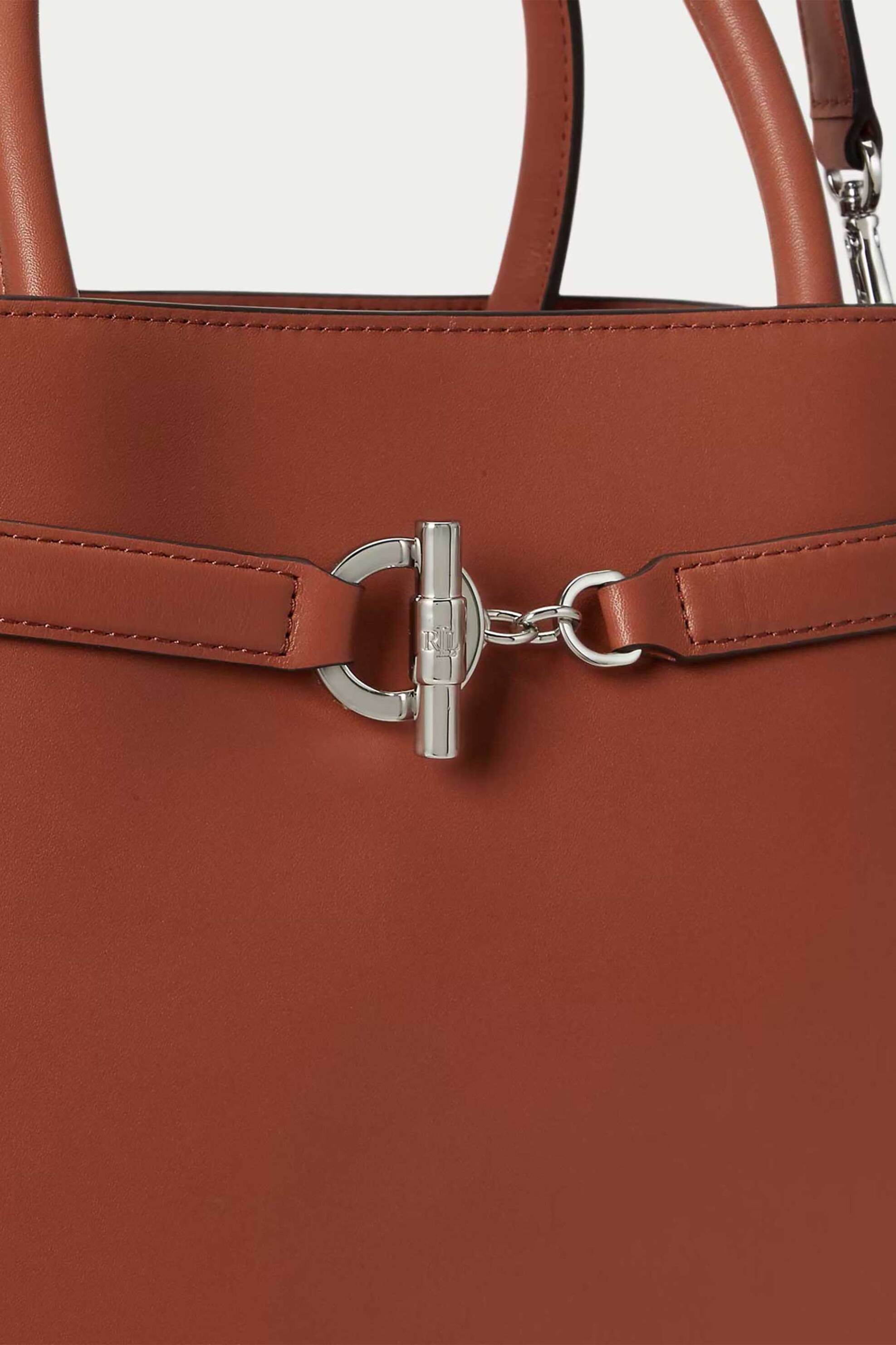 LAUREN RALPH LAUREN Lauren Ralph Lauren γυναικεία δερμάτινη τσάντα χειρός "Blaike Large" - 26168858-ONE Κεραμιδί - 3