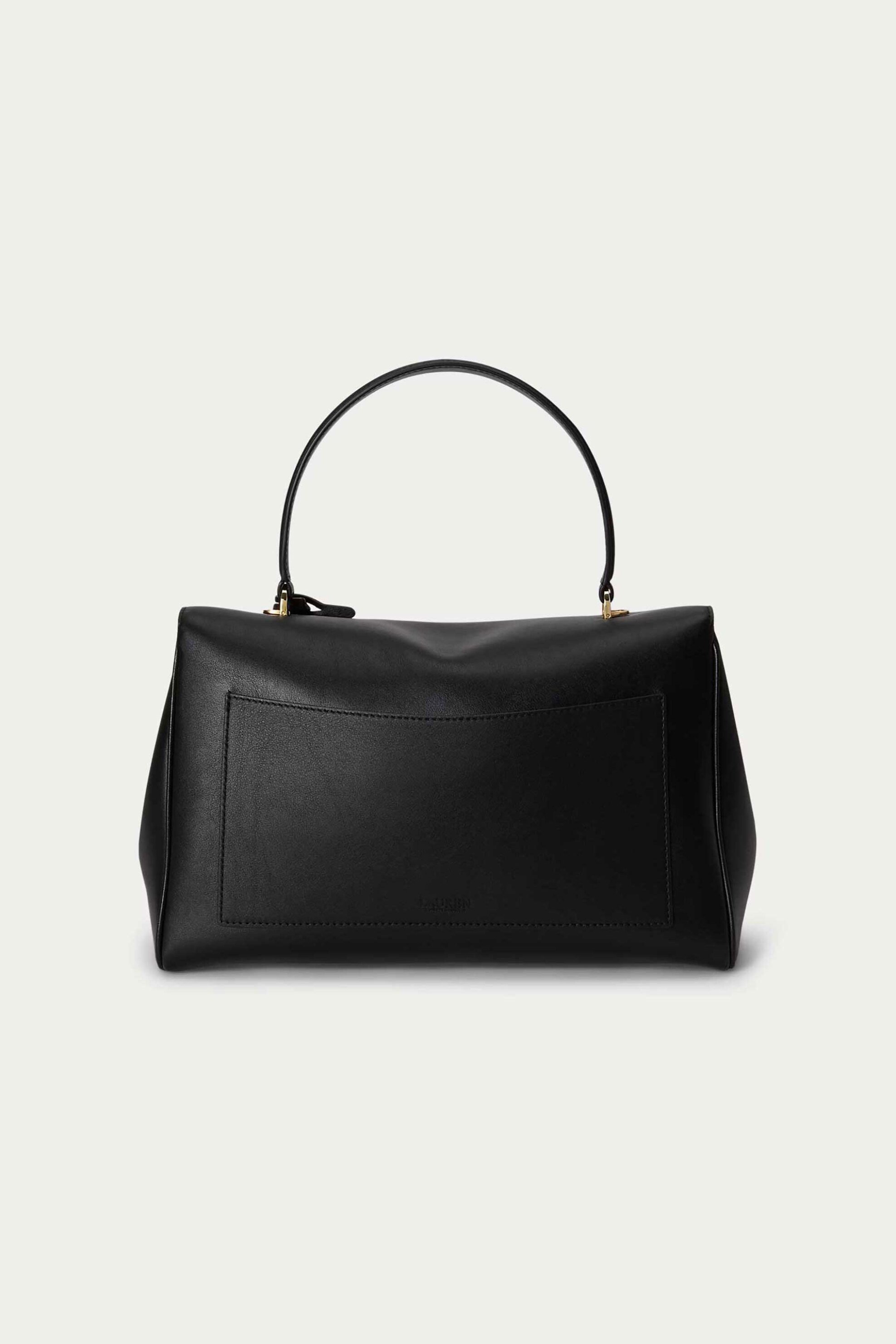 LAUREN RALPH LAUREN Lauren Ralph Lauren γυναικεία δερμάτινη τσάντα χειρός με μεταλλικό monogram "Farrah Medium" - 26168882-ONE Μαύρο - 4