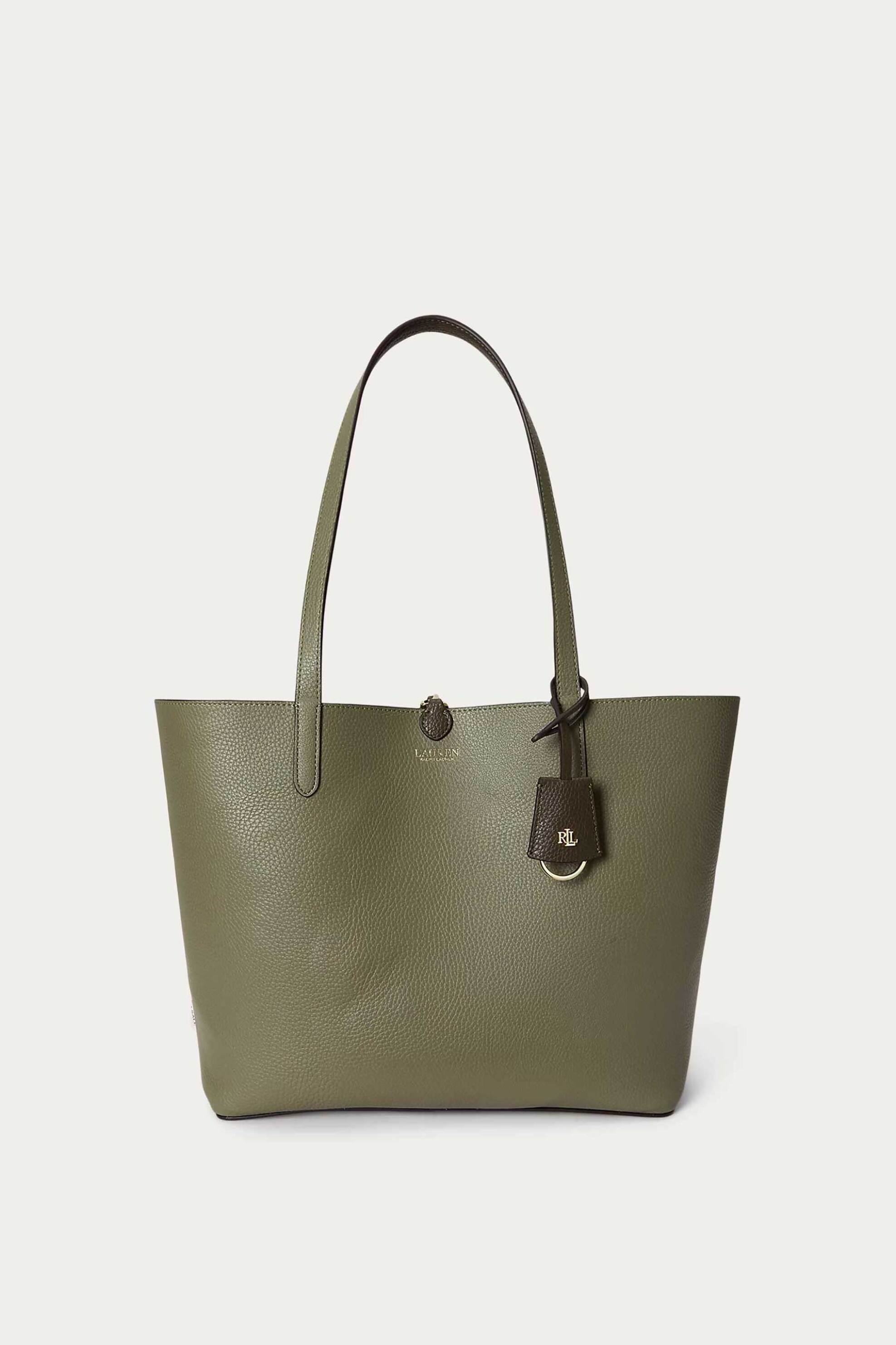 Lauren Ralph Lauren γυναικεία τσάντα tote διπλής όψης με λογότυπο (Large) - 26168984-ONE Χακί