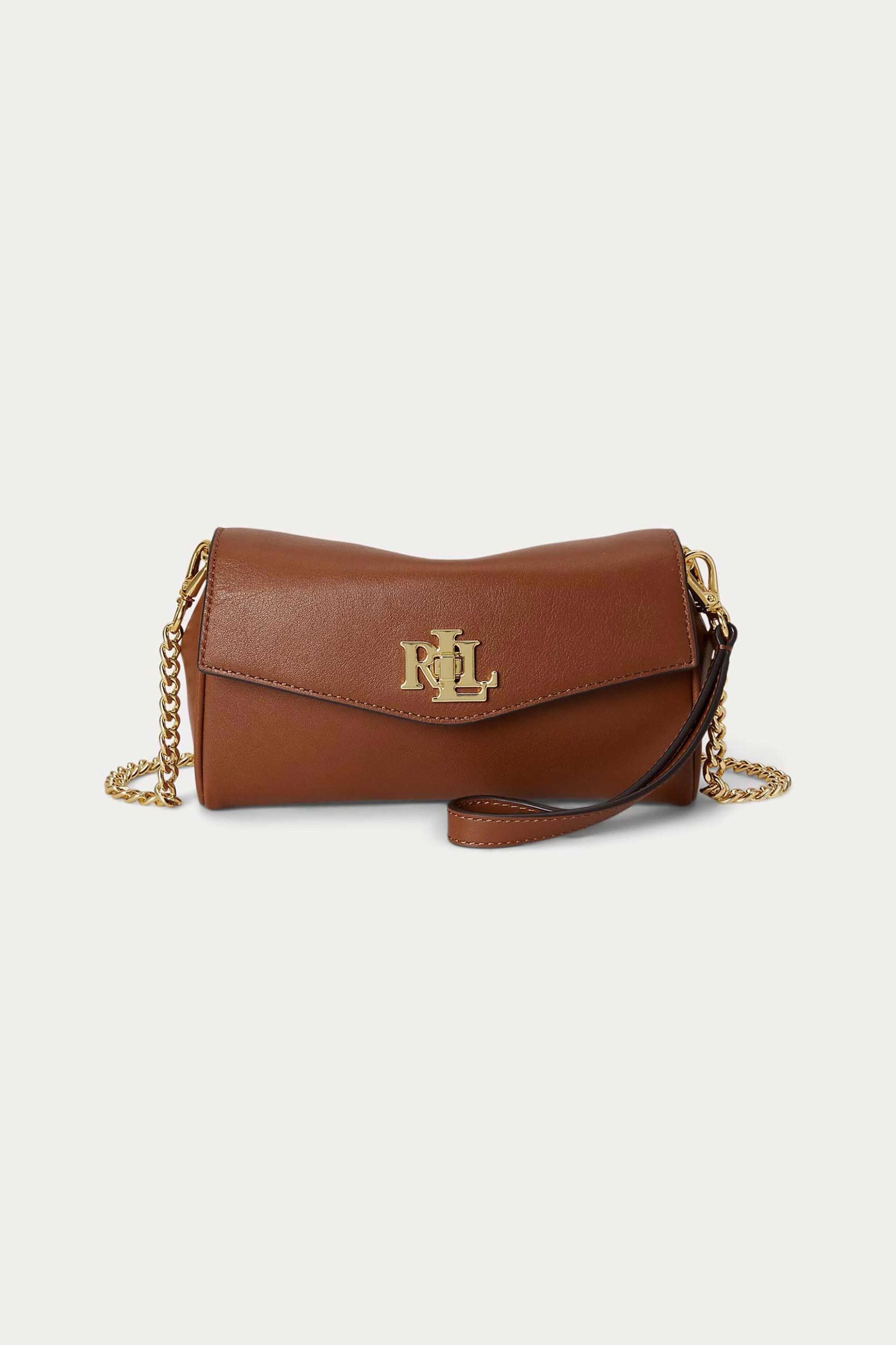 Lauren Ralph Lauren γυναικεία δερμάτινη τσάντα crossbody με μεταλλικό monogram (Large) - 26169004-ONE Ταμπά