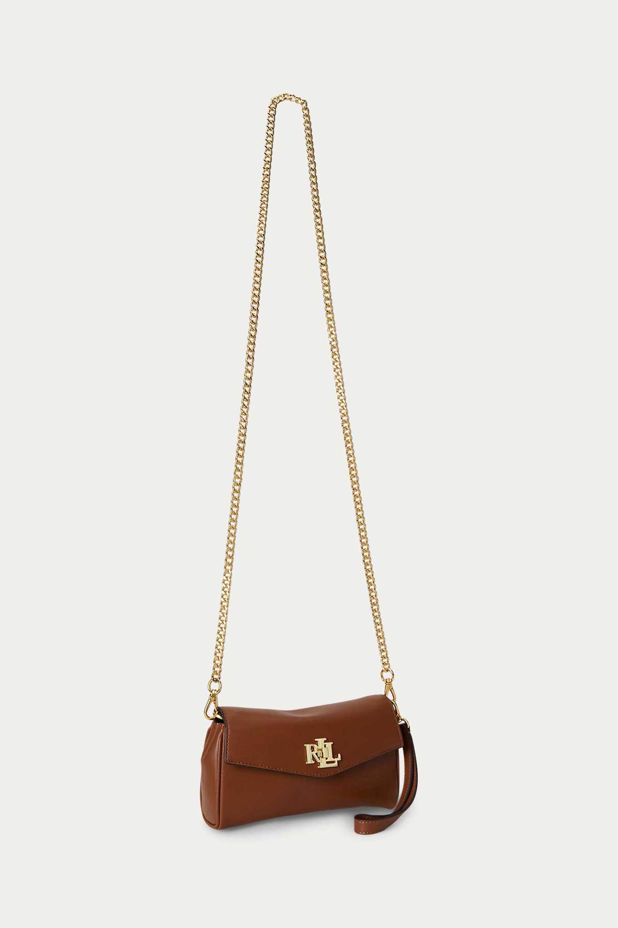 Lauren Ralph Lauren γυναικεία δερμάτινη τσάντα crossbody με μεταλλικό monogram (Large) - 26169004-ONE Ταμπά