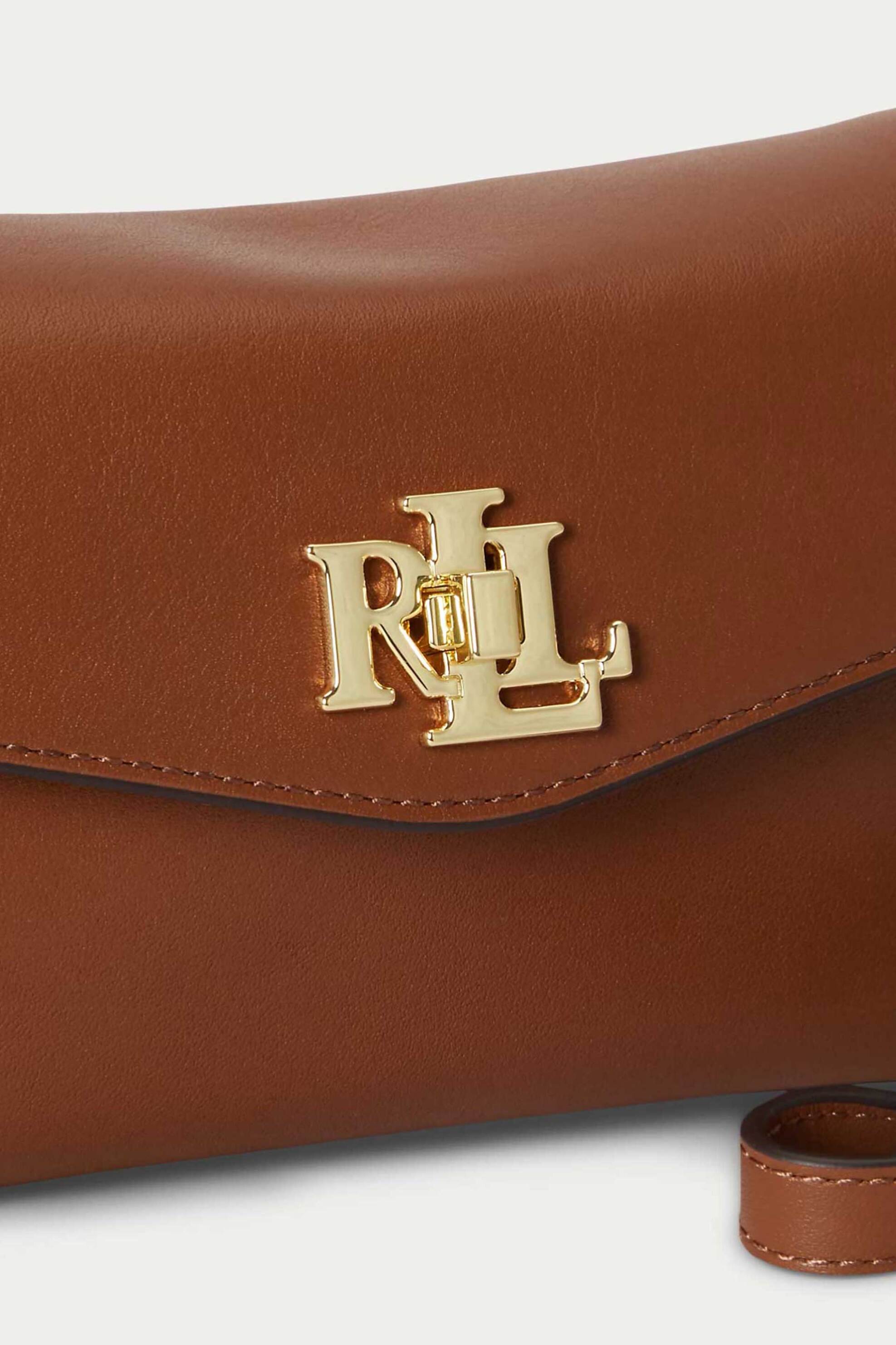 LAUREN RALPH LAUREN Lauren Ralph Lauren γυναικεία δερμάτινη τσάντα crossbody με μεταλλικό monogram (Large) - 26169004-ONE Ταμπά - 3