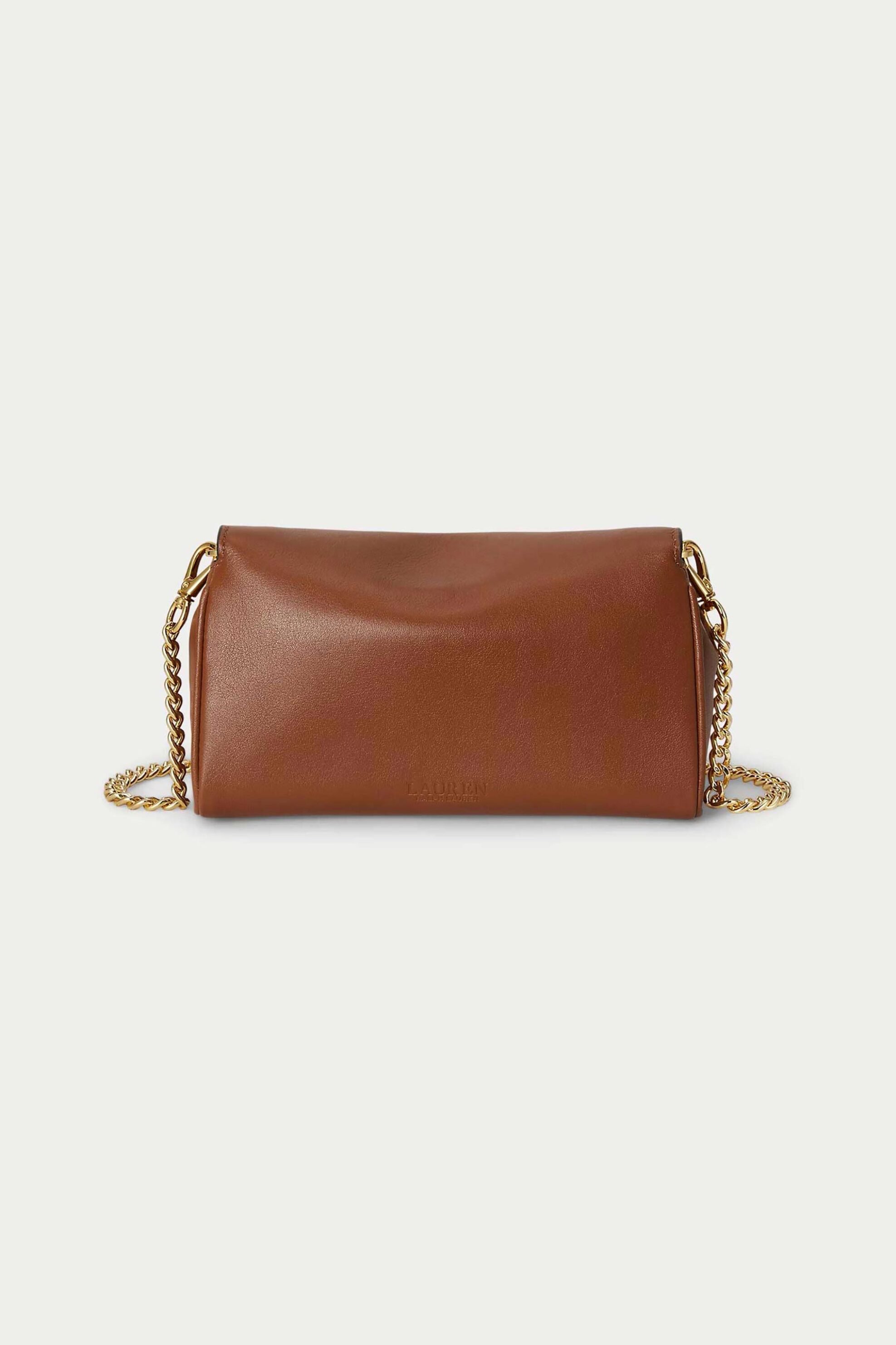 LAUREN RALPH LAUREN Lauren Ralph Lauren γυναικεία δερμάτινη τσάντα crossbody με μεταλλικό monogram (Large) - 26169004-ONE Ταμπά - 4