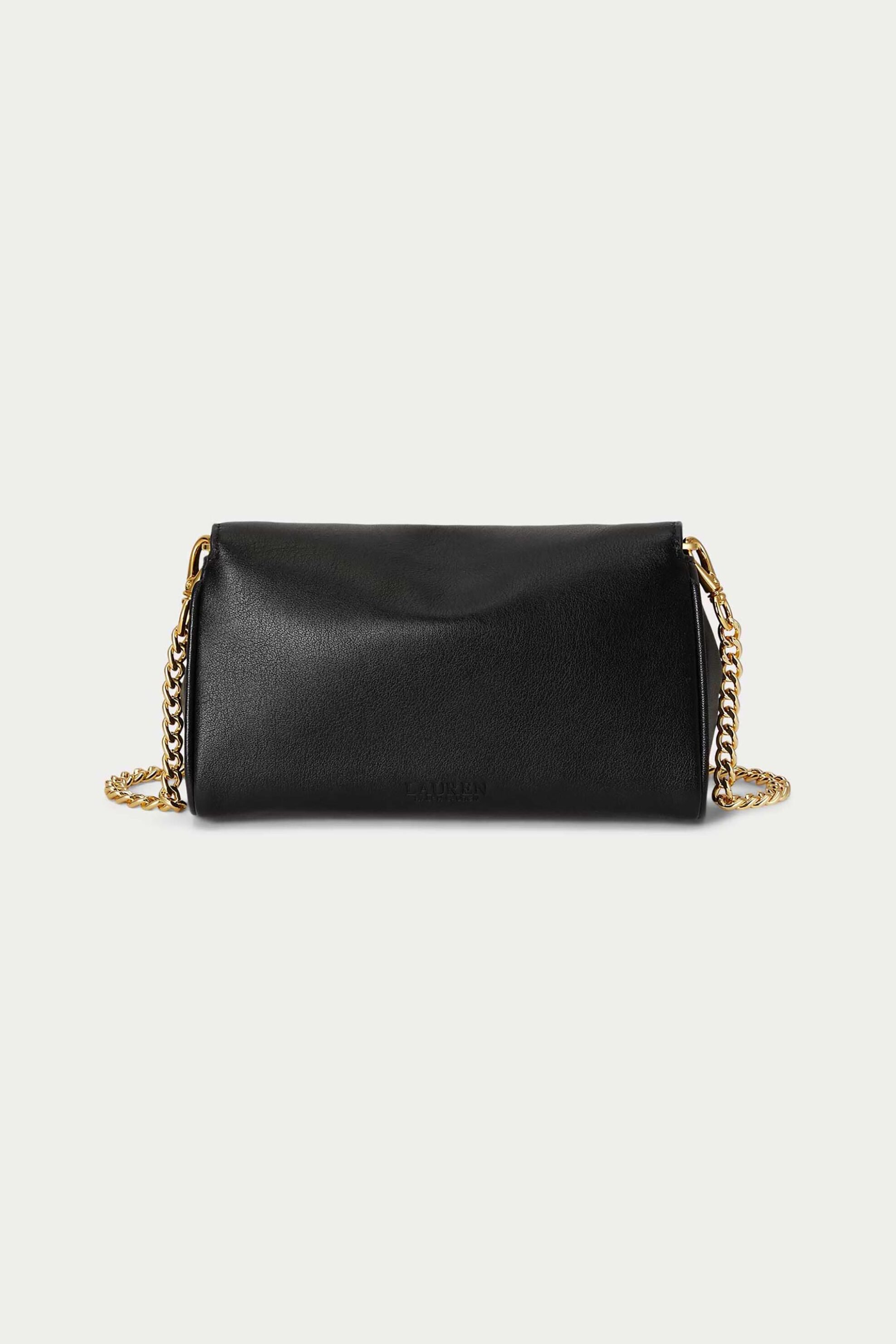 LAUREN RALPH LAUREN Lauren Ralph Lauren γυναικεία δερμάτινη τσάντα crossbody με μεταλλικό monogram (Large) - 26169005-ONE Μαύρο - 4