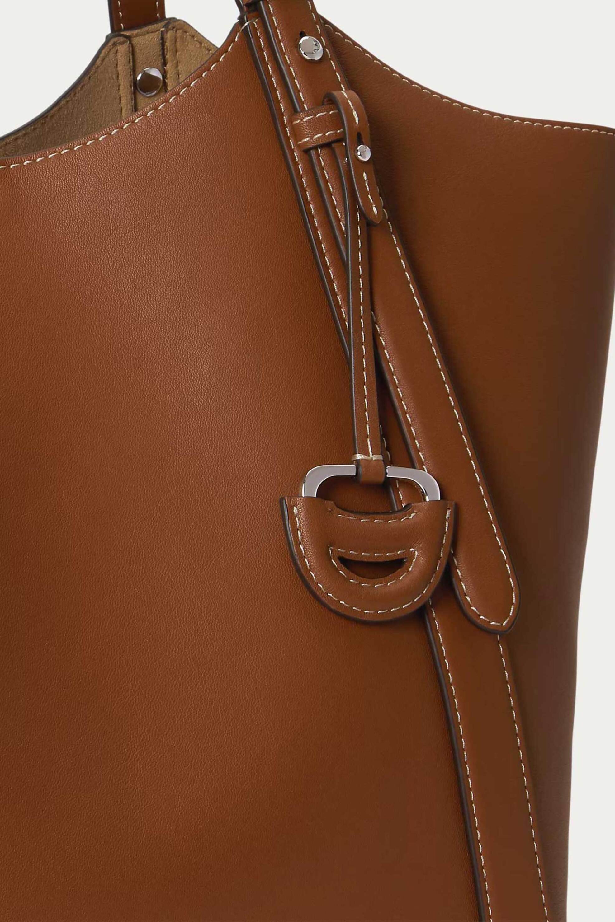 LAUREN RALPH LAUREN Lauren Ralph Lauren γυναικεία δερμάτινη τσάντα tote με λογότυπο "Tasha Large" - 26264768-ONE Ταμπά - 3