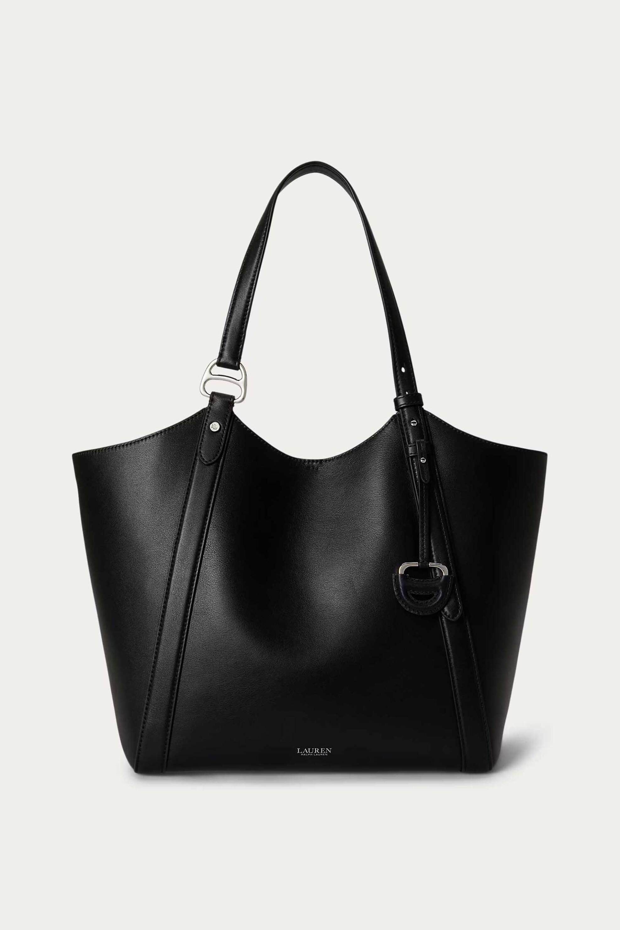 Lauren Ralph Lauren γυναικεία δερμάτινη τσάντα tote με λογότυπο 