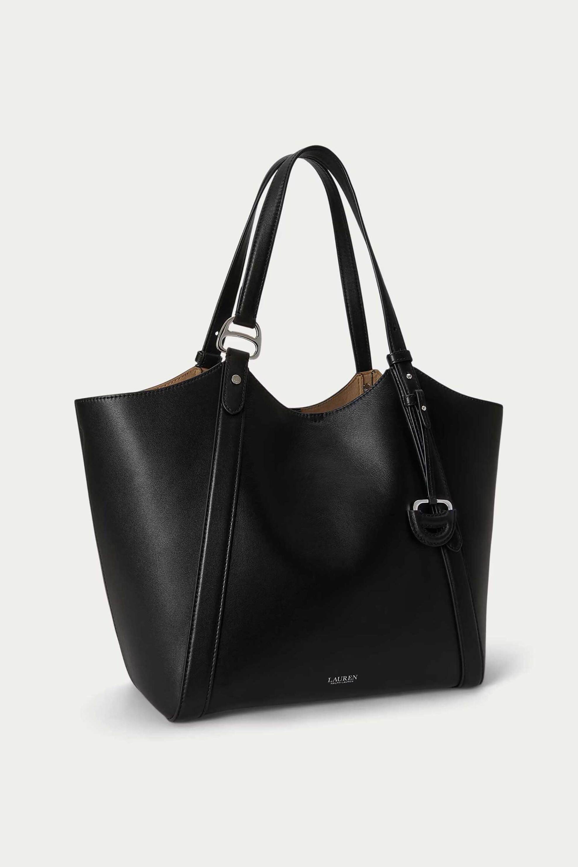 Lauren Ralph Lauren γυναικεία δερμάτινη τσάντα tote με λογότυπο 