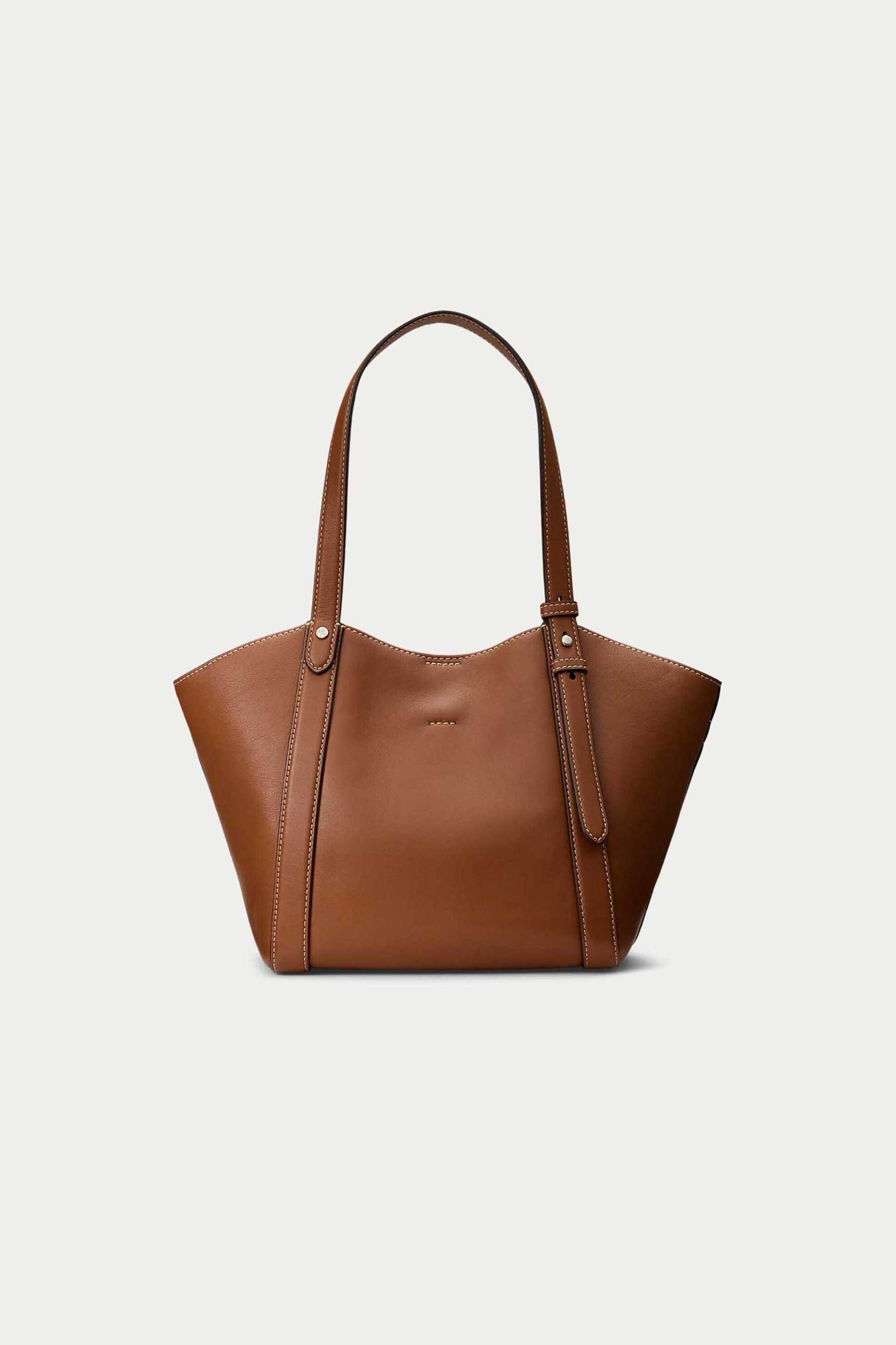 LAUREN RALPH LAUREN Lauren Ralph Lauren γυναικεία δερμάτινη τσάντα tote με λογότυπο "Tasha Small" - 26264775-ONE Ταμπά - 4