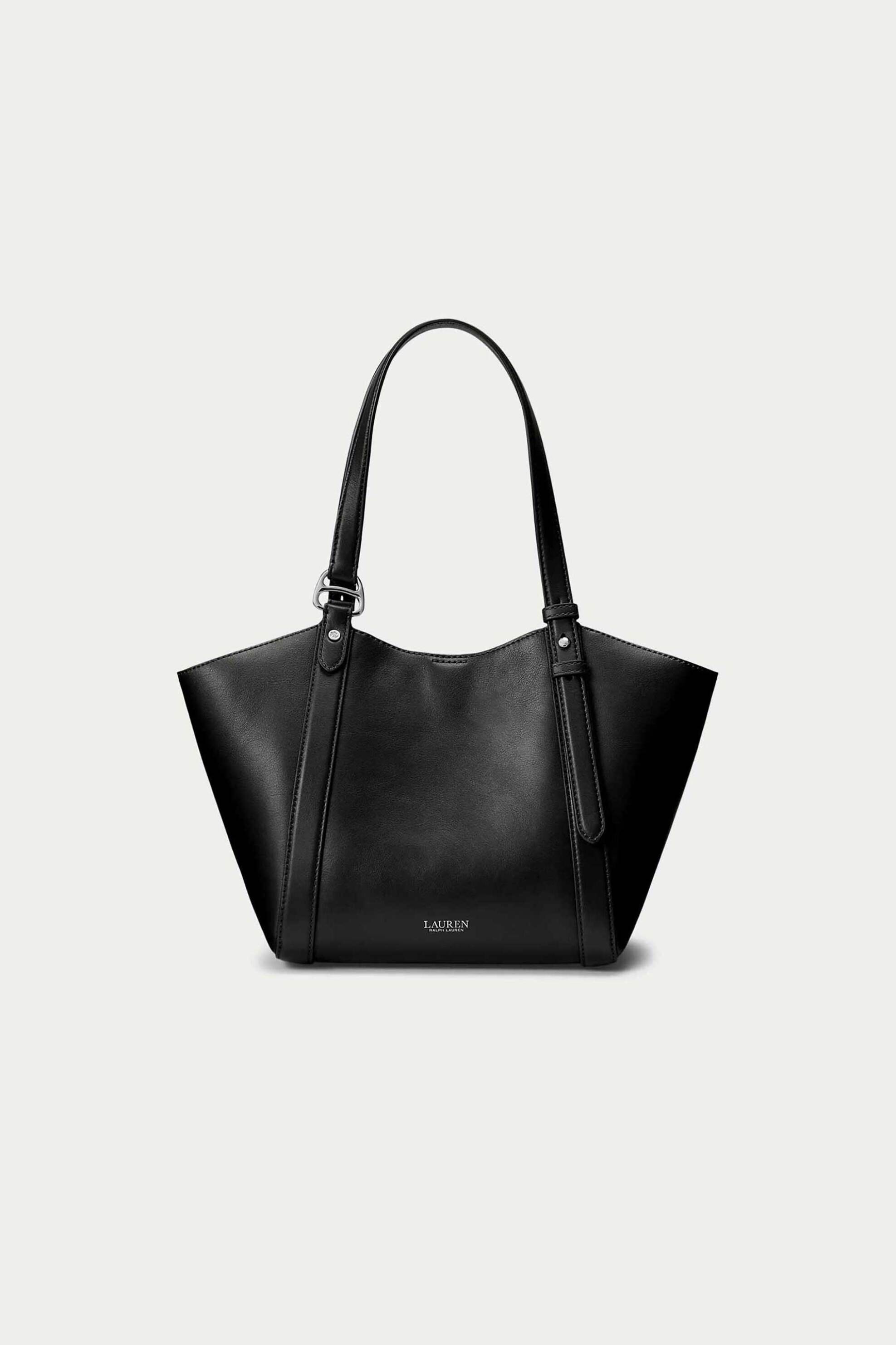 Lauren Ralph Lauren γυναικεία δερμάτινη τσάντα tote με λογότυπο "Tasha Small" - 26264776-ONE Μαύρο