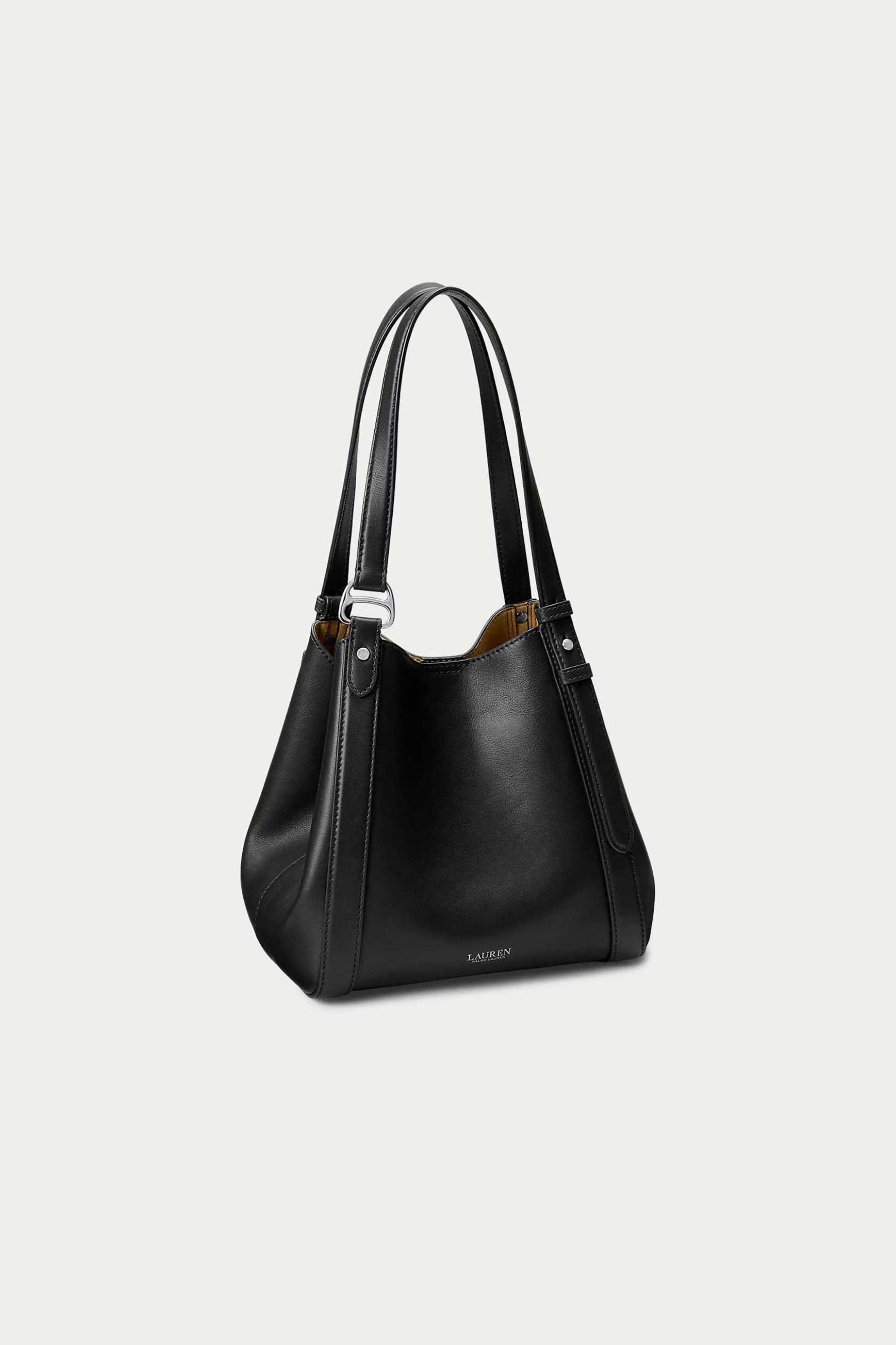 Lauren Ralph Lauren γυναικεία δερμάτινη τσάντα tote με λογότυπο 