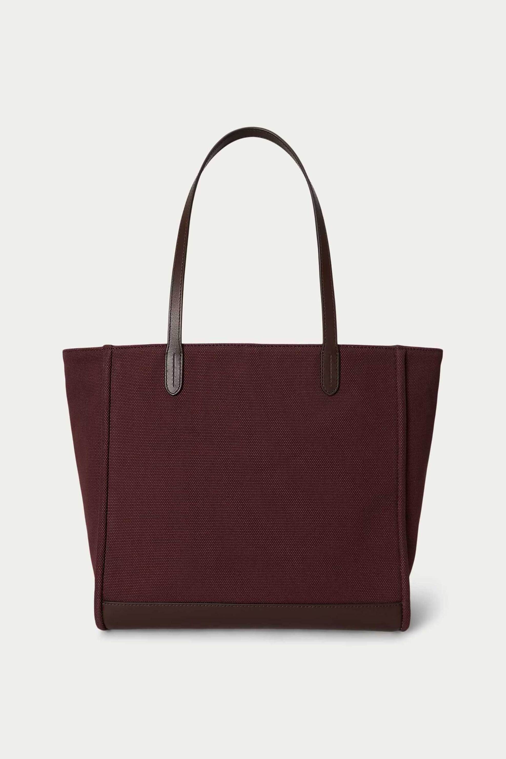 LAUREN RALPH LAUREN Lauren Ralph Lauren γυναικεία βαμβακερή τσάντα tote με κέντημα σκύλο "Cameryn Large" - 26264240-ONE Μπορντό Σκούρο - 4