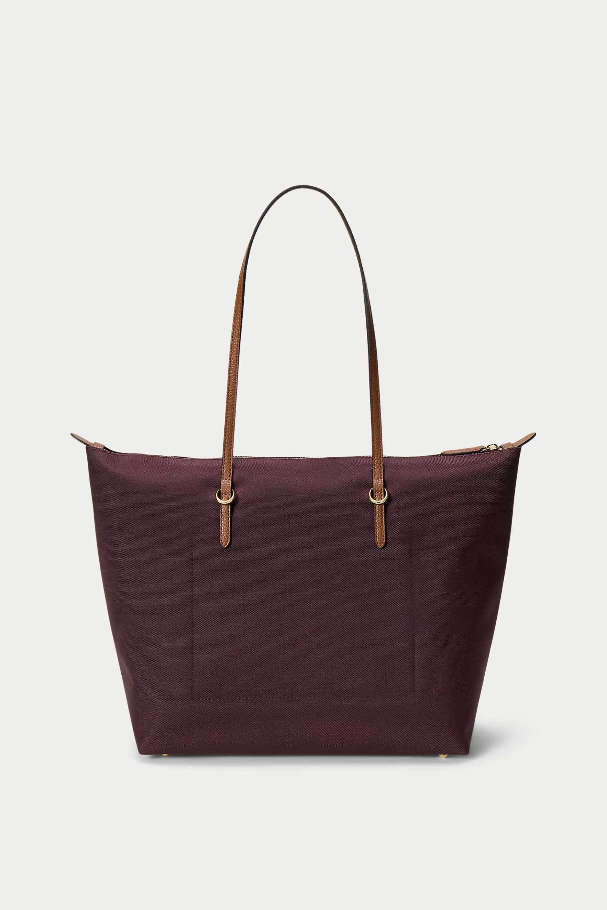 LAUREN RALPH LAUREN Lauren Ralph Lauren γυναικεία τσάντα tote με μεταλλικό monogram "Keaton Large" - 26264449-ONE Μπορντό Σκούρο - 4