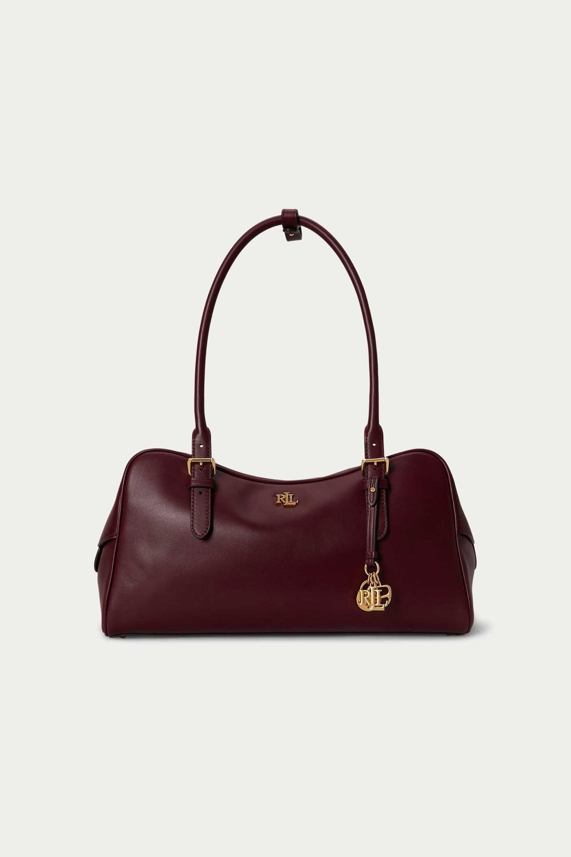 Lauren Ralph Lauren γυναικεία δερμάτινη τσάντα χειρός με μεταλλικό monogram 