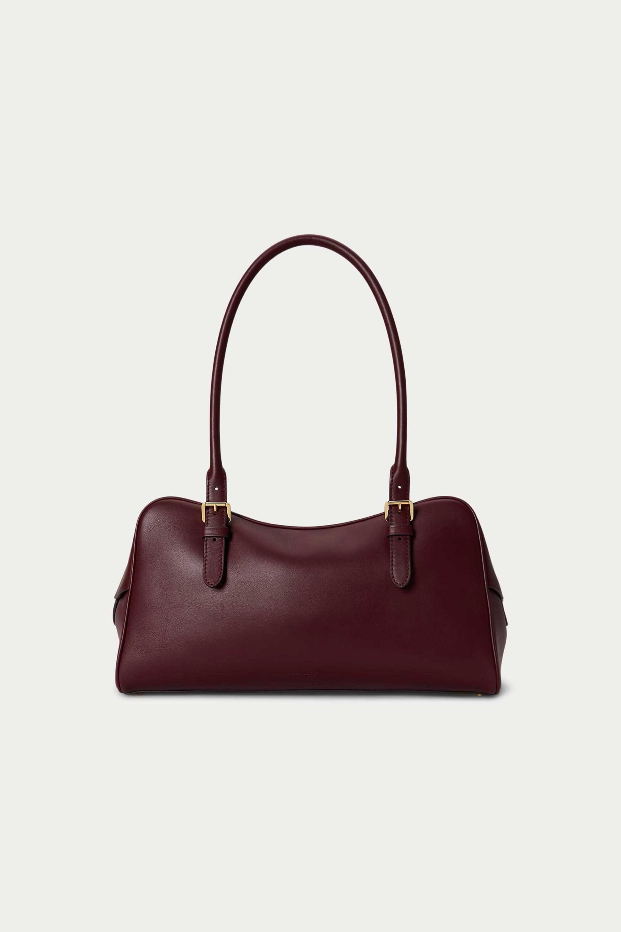 LAUREN RALPH LAUREN Lauren Ralph Lauren γυναικεία δερμάτινη τσάντα χειρός με μεταλλικό monogram "Marcy Large" - 26264574-ONE Μπορντό Σκούρο - 4