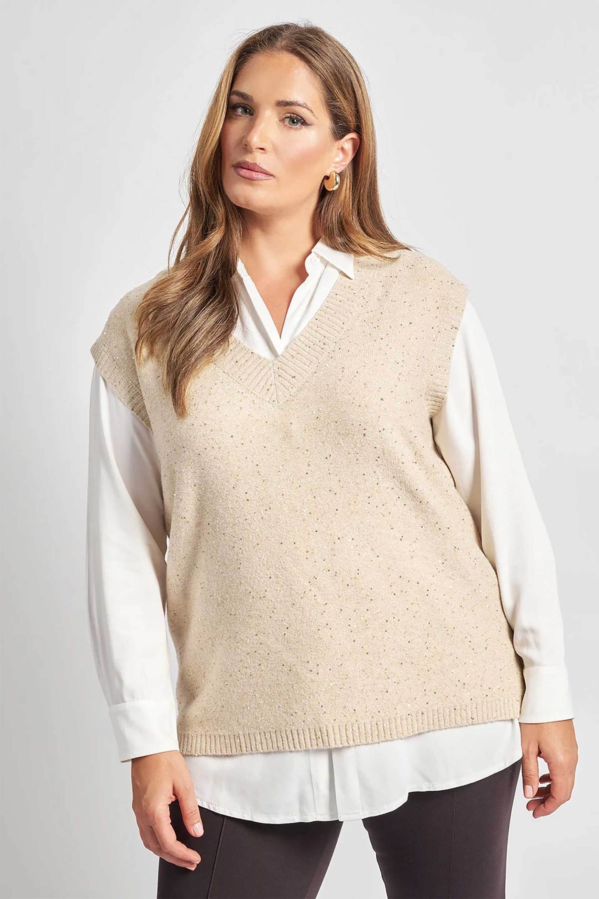 Γυναικείες αμάνικες μπλούζες σε μπεζ