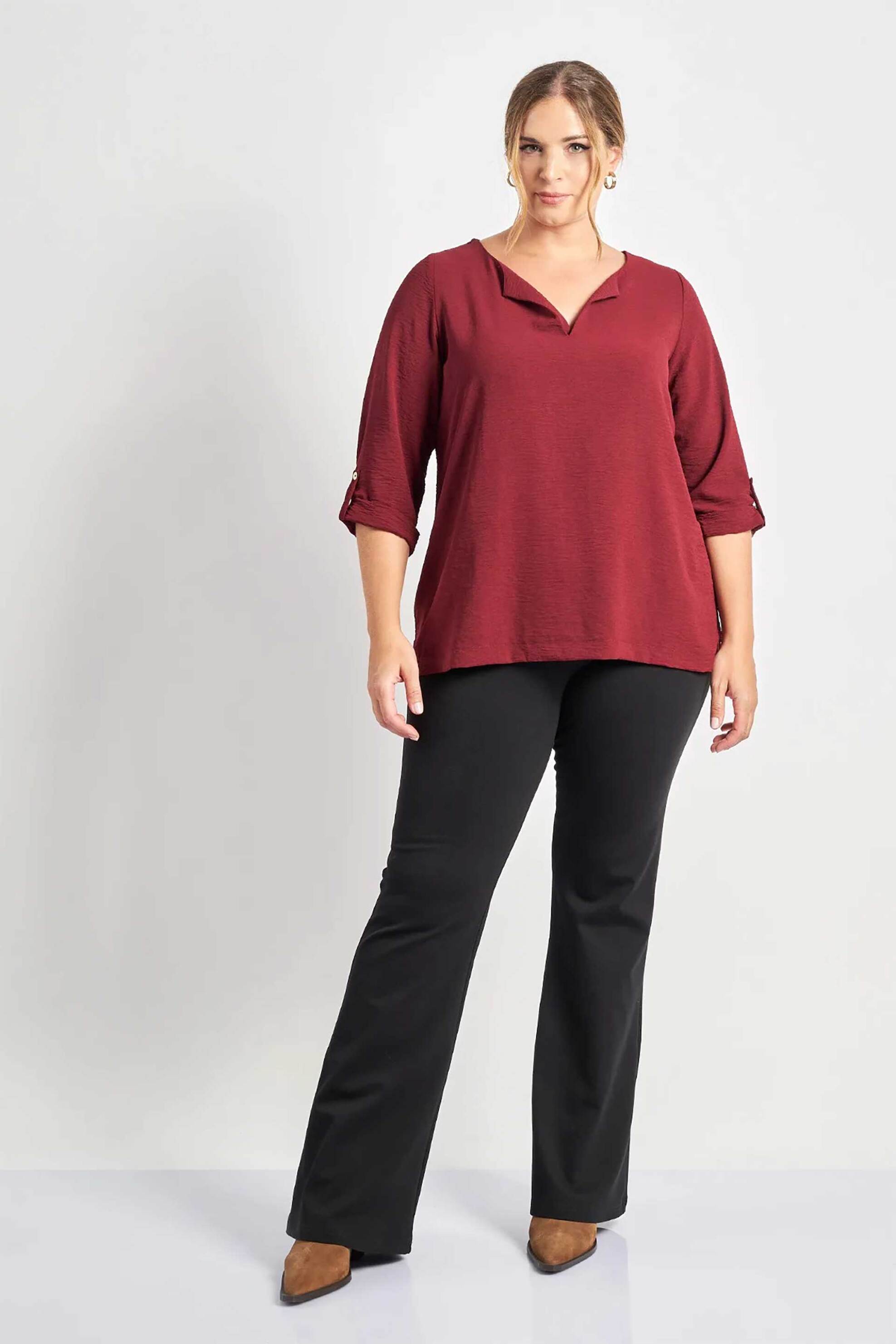 Parabita γυναικείο παντελόνι υφασμάτινο Flare Fit - 012520209398 Μαύρο