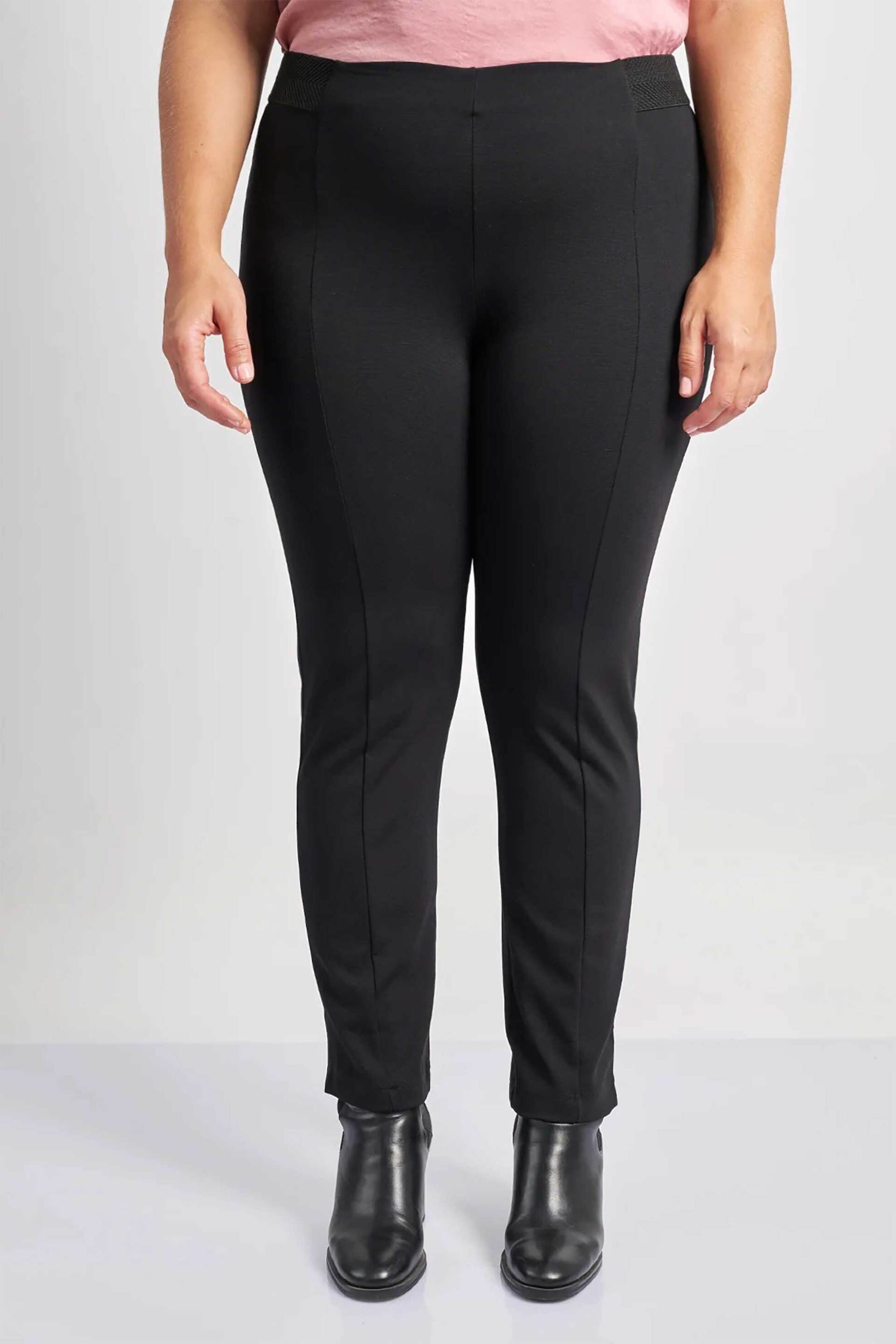 Parabita γυναικείο παντελόνι cigarette με ραφή - 012520209488 Μαύρο φωτογραφία