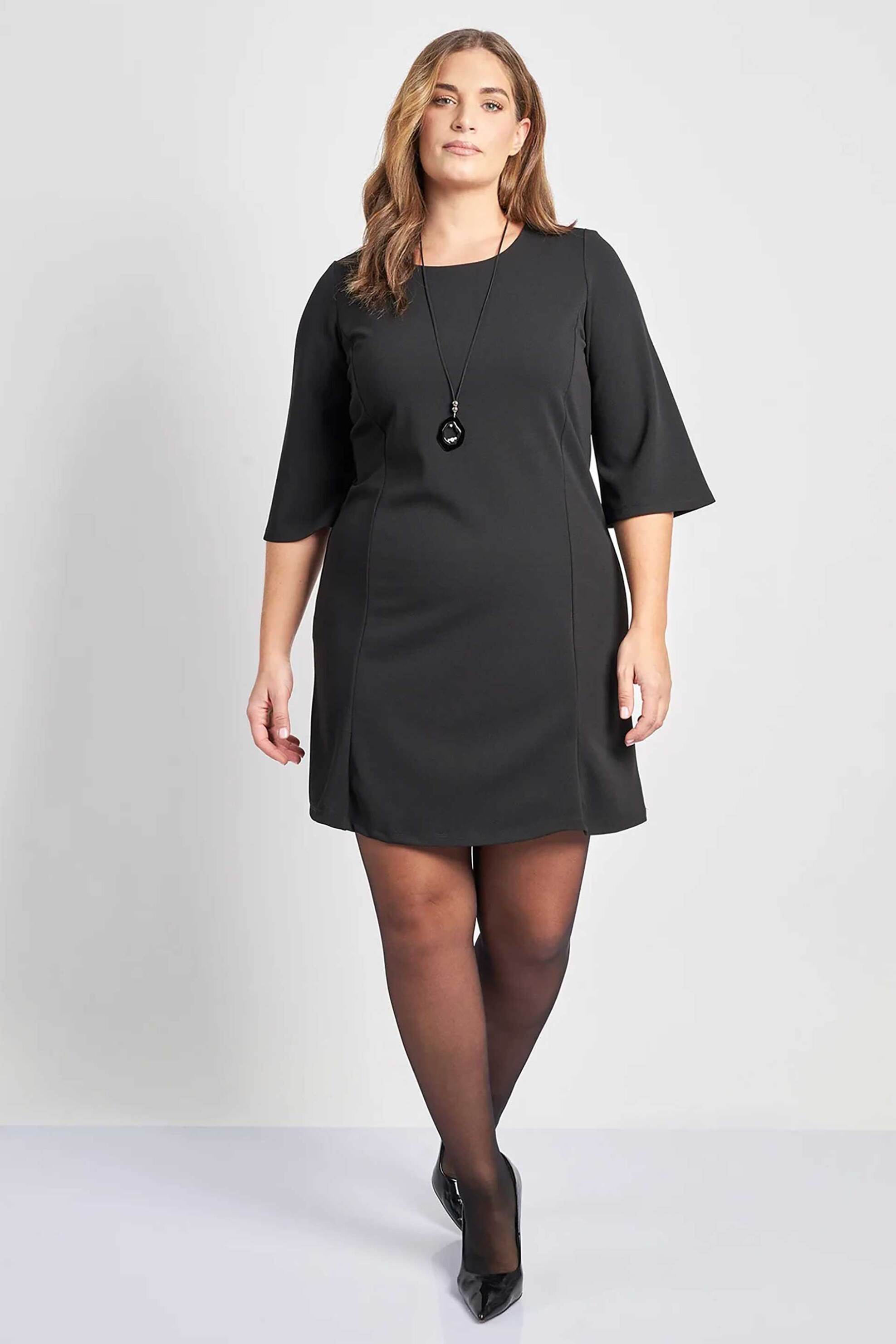 Parabita γυναικείο mini φόρεμα crepe με κολιέ - 012520609907 Μαύρο