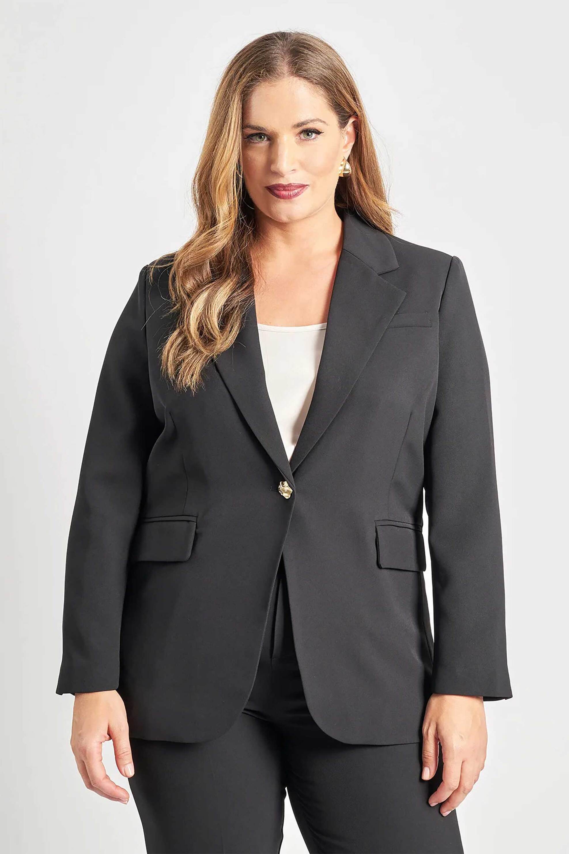 Parabita γυναικείο σακάκι tailored μονόκουμπο - 012520708961 Μαύρο