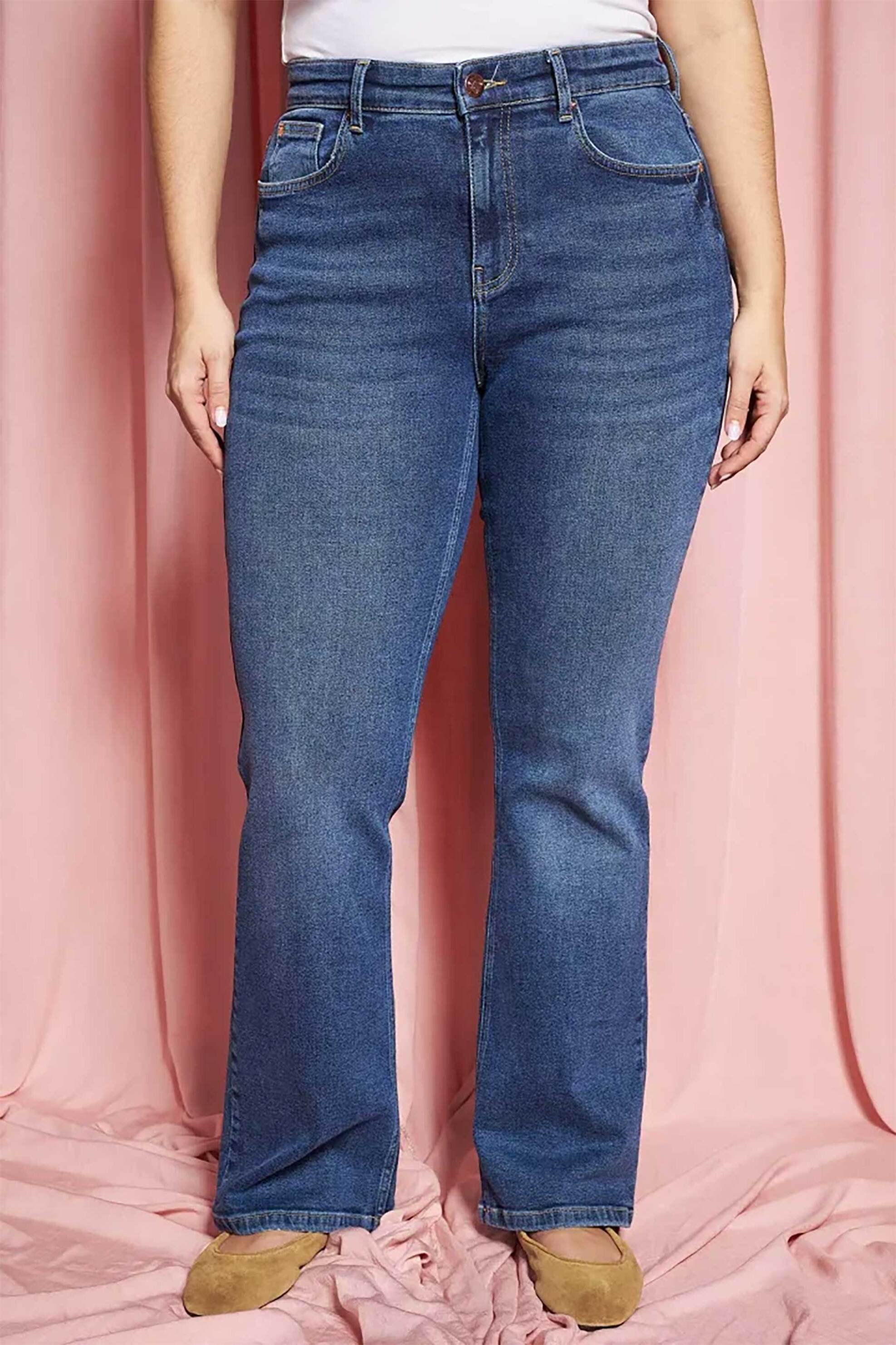 Parabita γυναικείο τζιν παντελόνι Flared Fit - 012610200062 Denim Blue