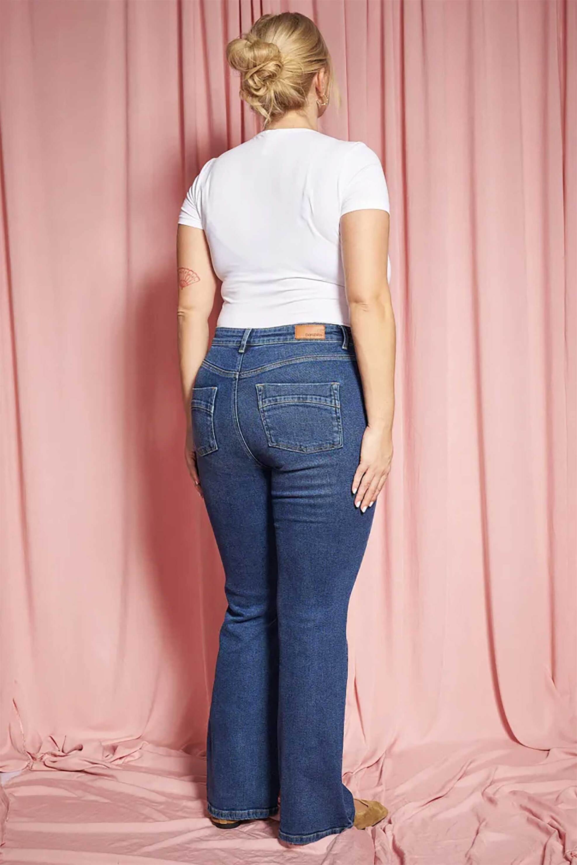PARABITA Parabita γυναικείο τζιν παντελόνι Flared Fit - 012610200062 Denim Blue - 3