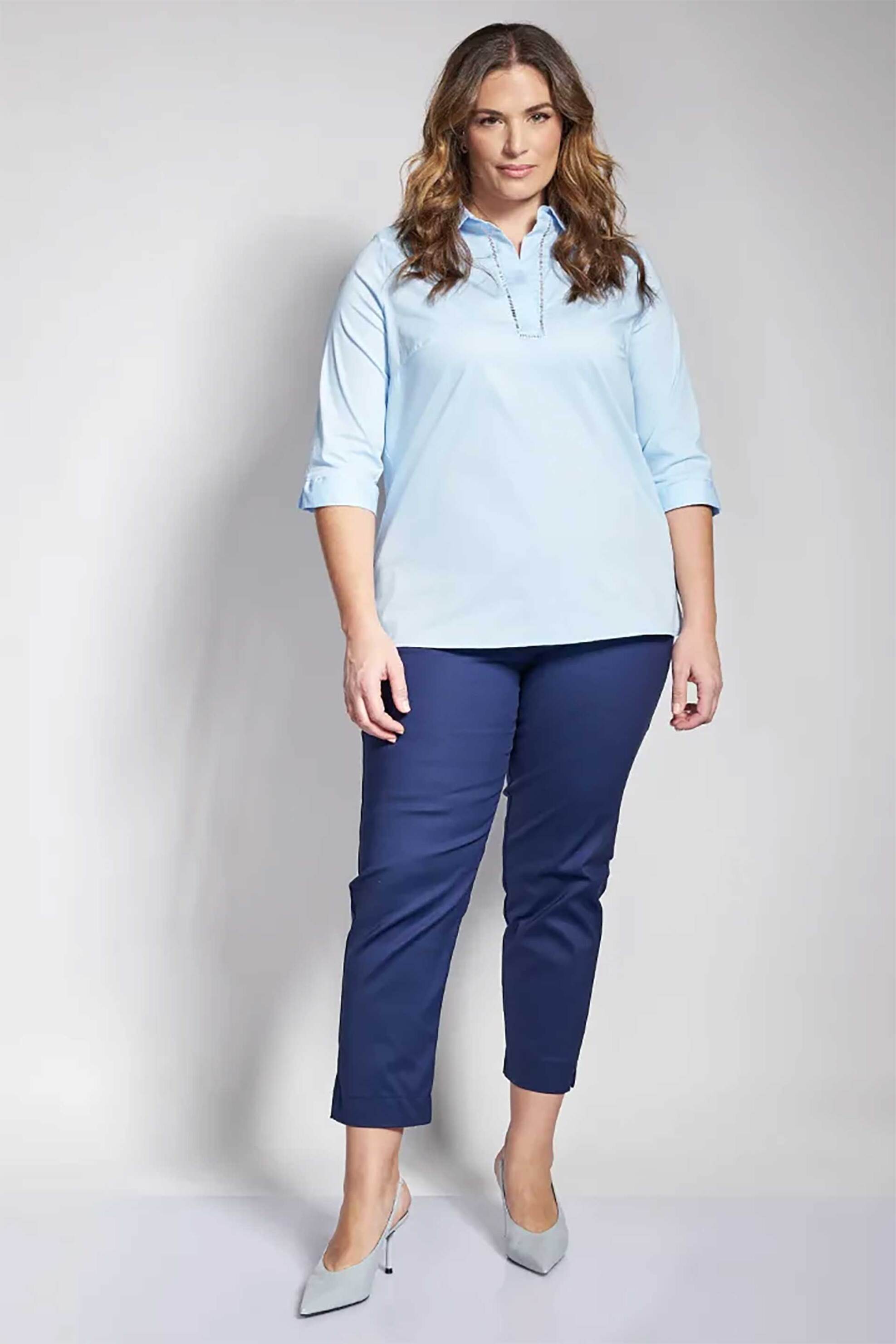 PARABITA Parabita γυναικείο παντελόνι chino Straight Fit - 012610209706 Μπλε