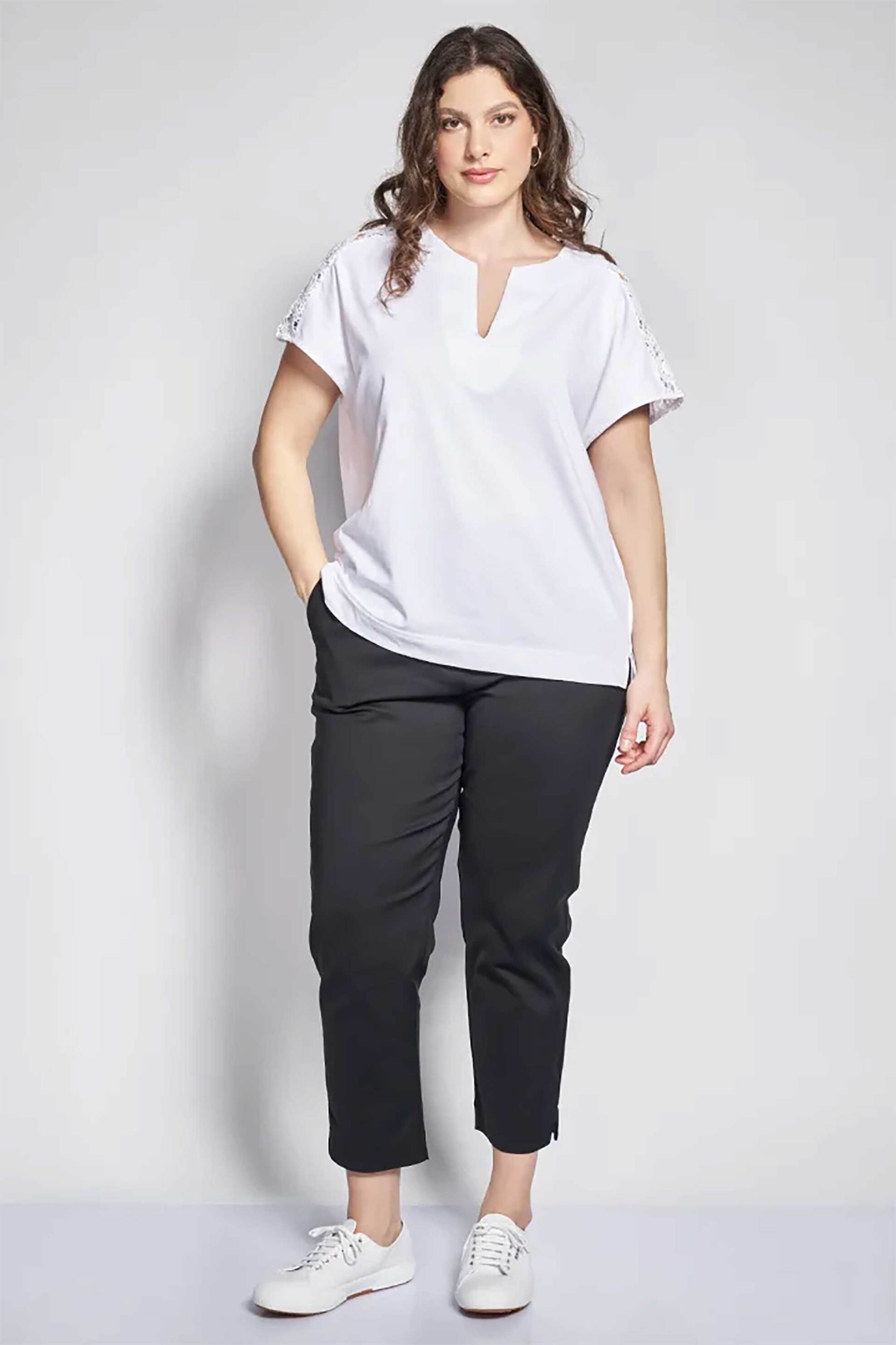 PARABITA Parabita γυναικείο παντελόνι chino Straight Fit - 012610209706 Μαύρο