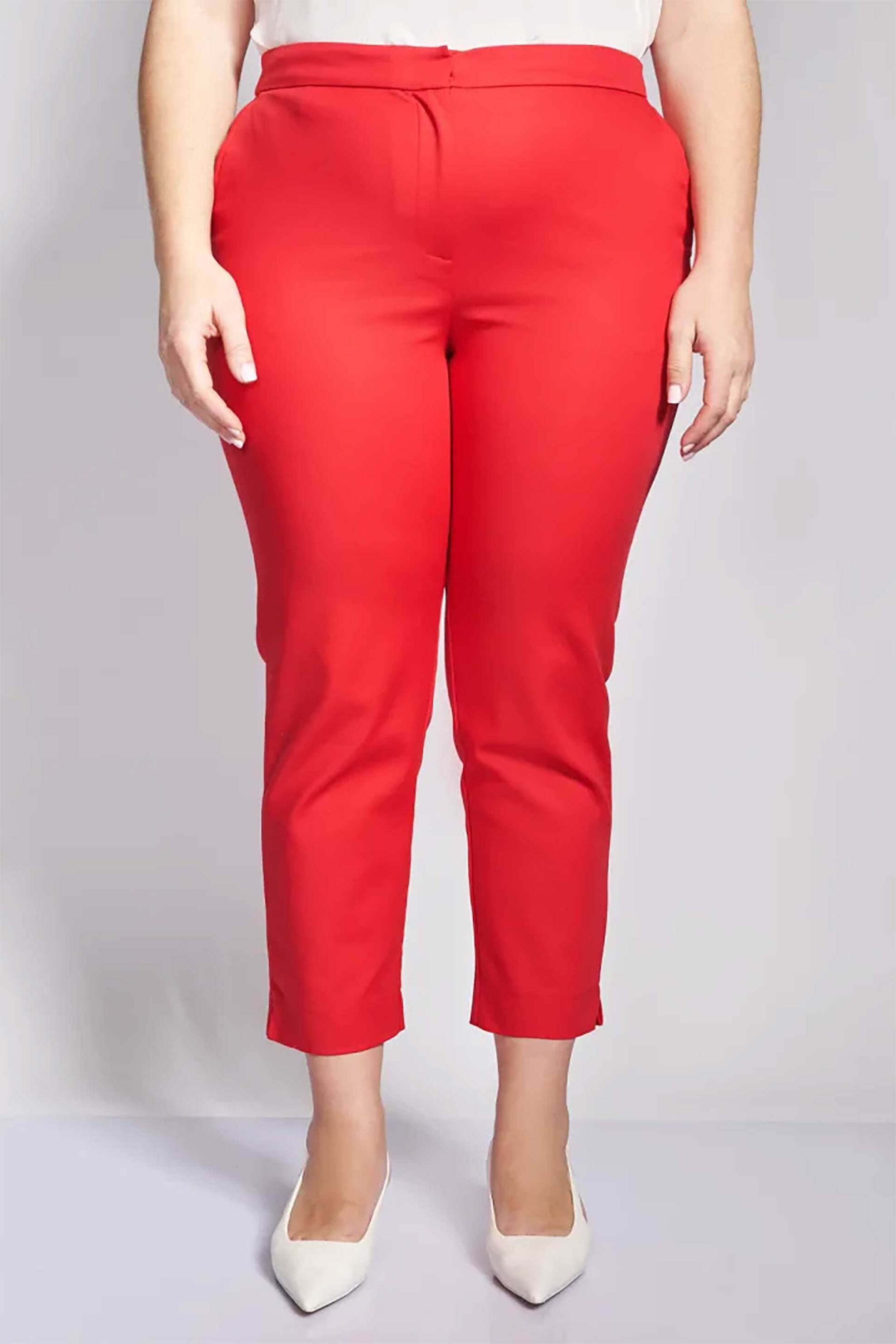 Parabita γυναικείο παντελόνι chino Straight Fit - 012610209706 Κόκκινο
