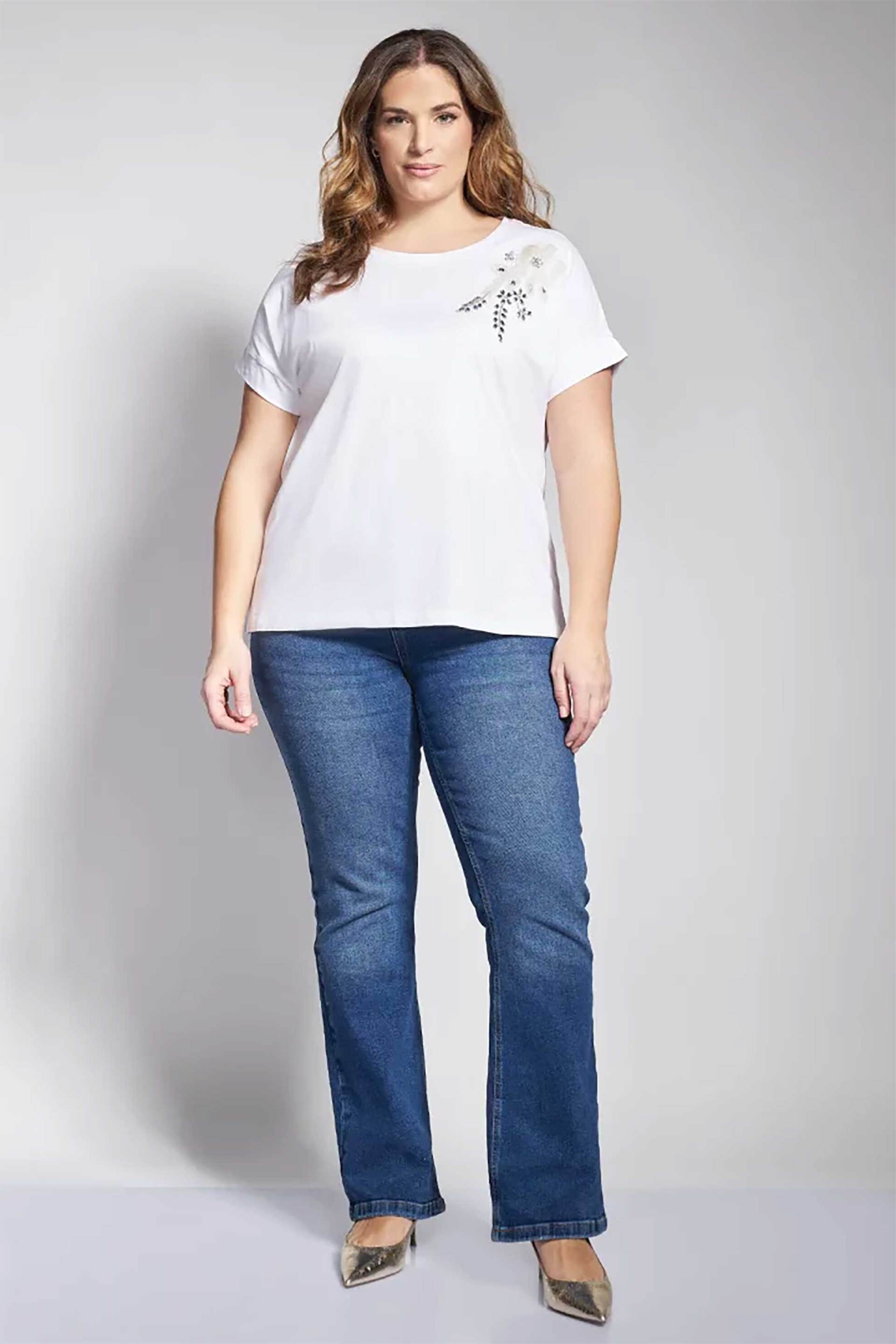 PARABITA Parabita γυναικείο T-shirt με στρας - 012610109779 Λευκό - 2