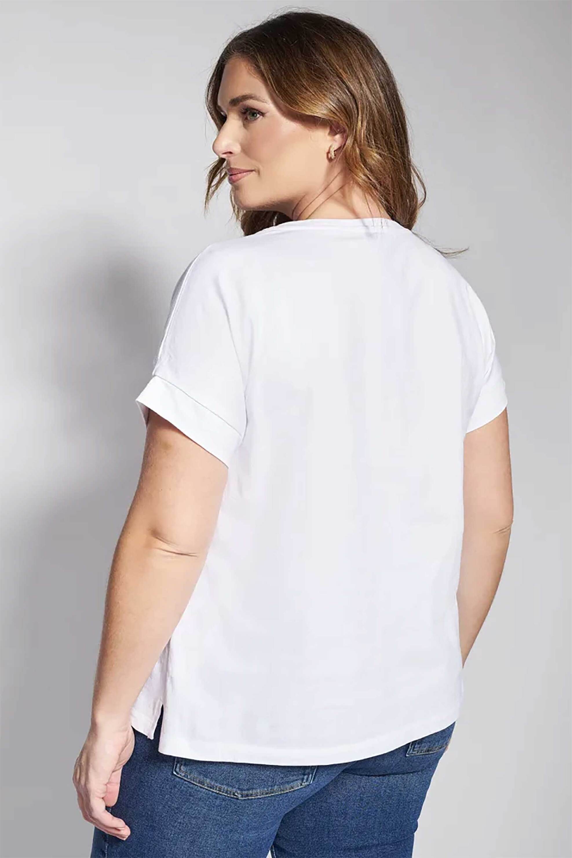 PARABITA Parabita γυναικείο T-shirt με στρας - 012610109779 Λευκό - 3