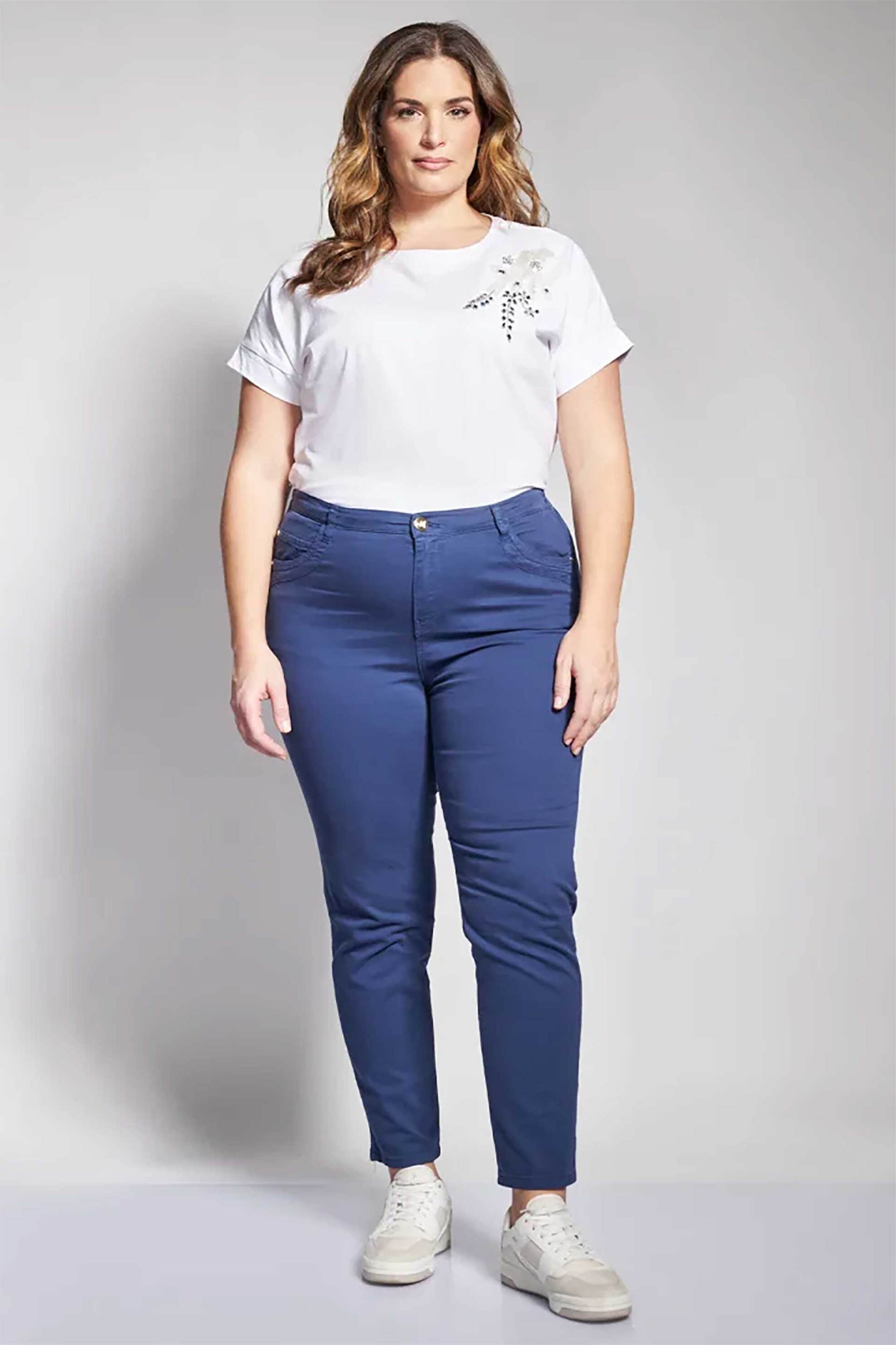 PARABITA Parabita γυναικείο παντελόνι Slim Fit - 012610205378 Μπλε