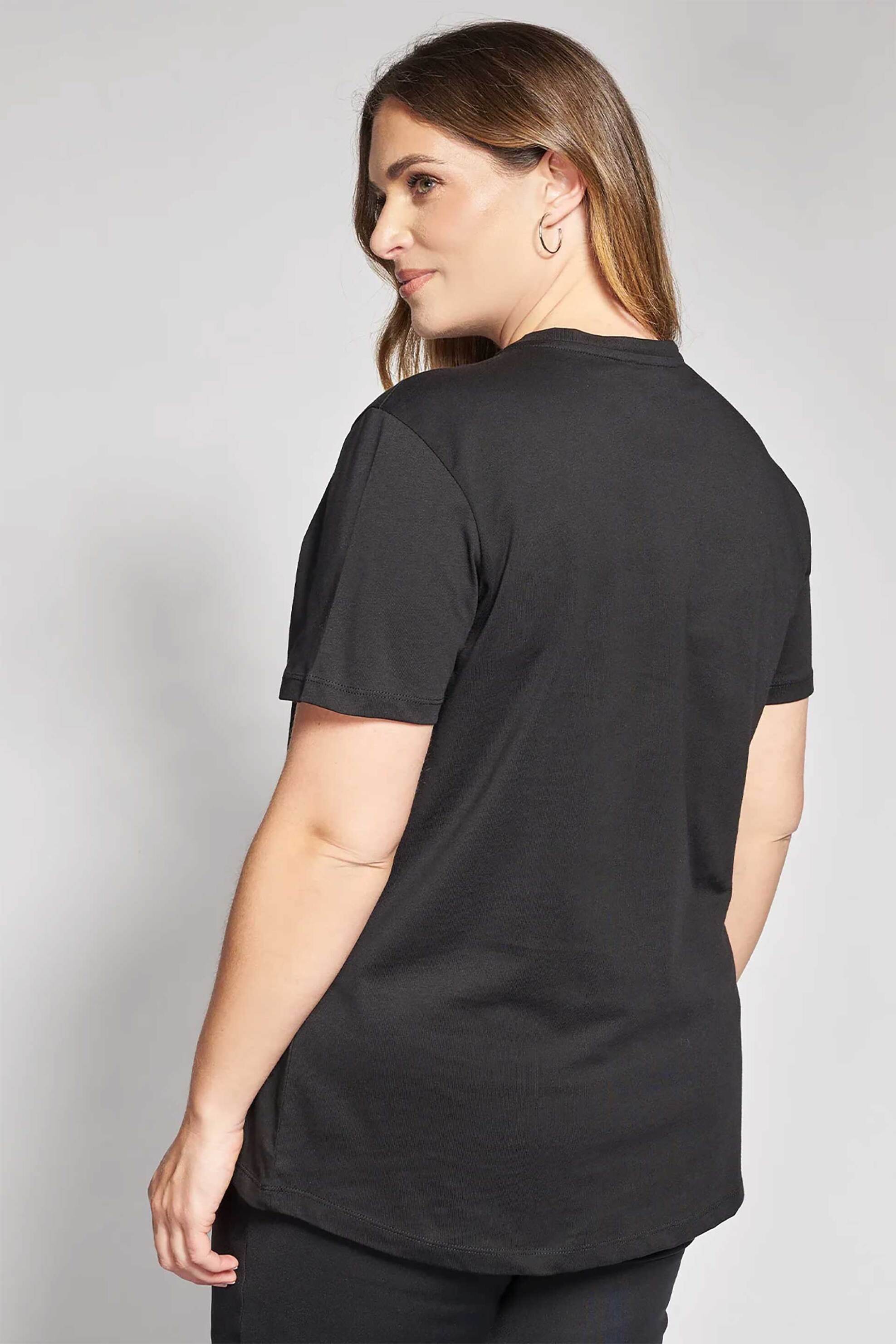 PARABITA Parabita γυναικείο T-shirt με στρας - 012610100415 Μαύρο - 3
