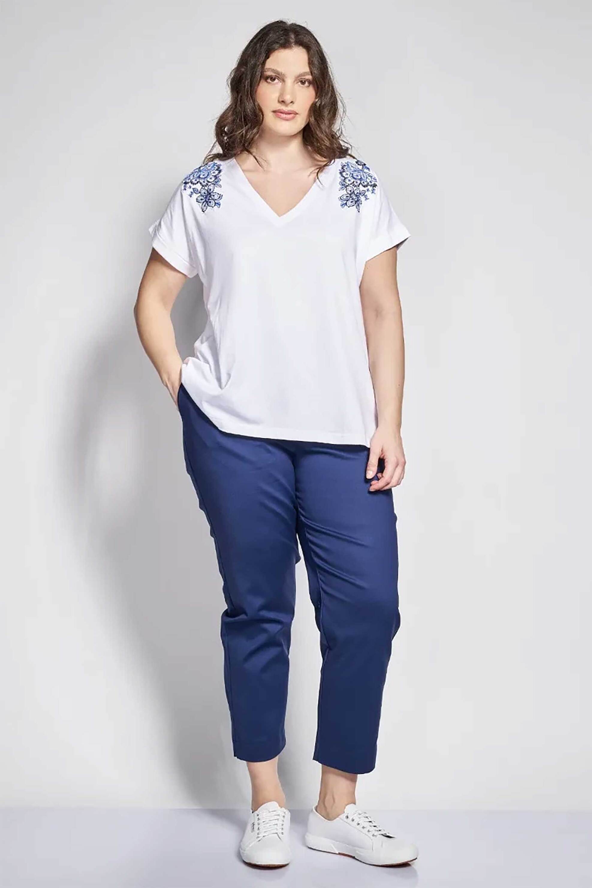 PARABITA Parabita γυναικείο T-shirt με κεντήματα - 012610109798 Λευκό - 2