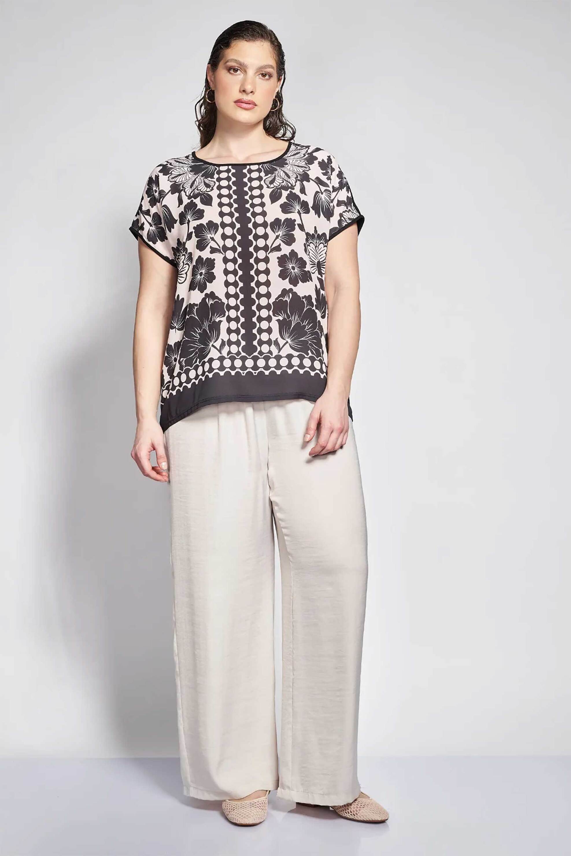 PARABITA Parabita γυναικεία μπλούζα με floral print - 012610100404 Μαύρο - 2