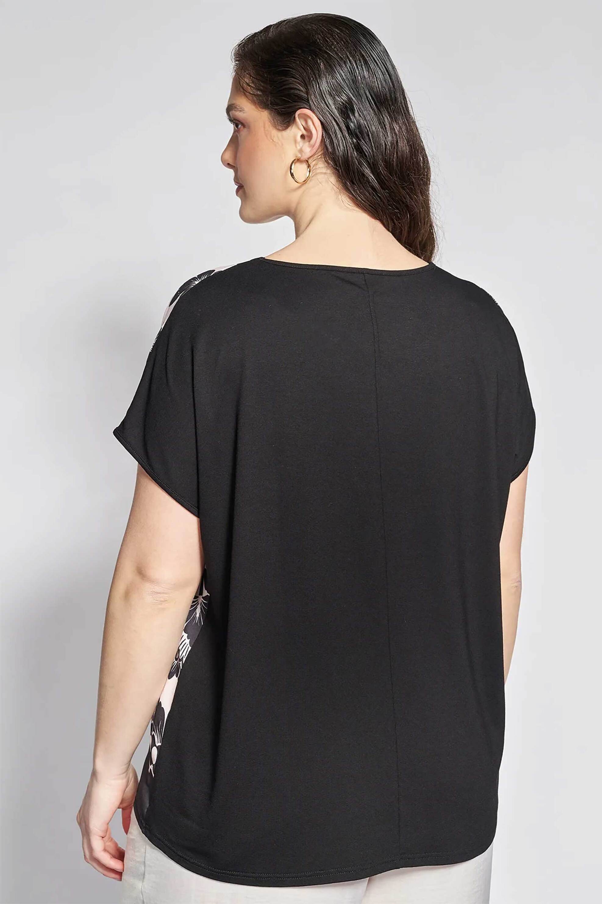 PARABITA Parabita γυναικεία μπλούζα με floral print - 012610100404 Μαύρο - 3