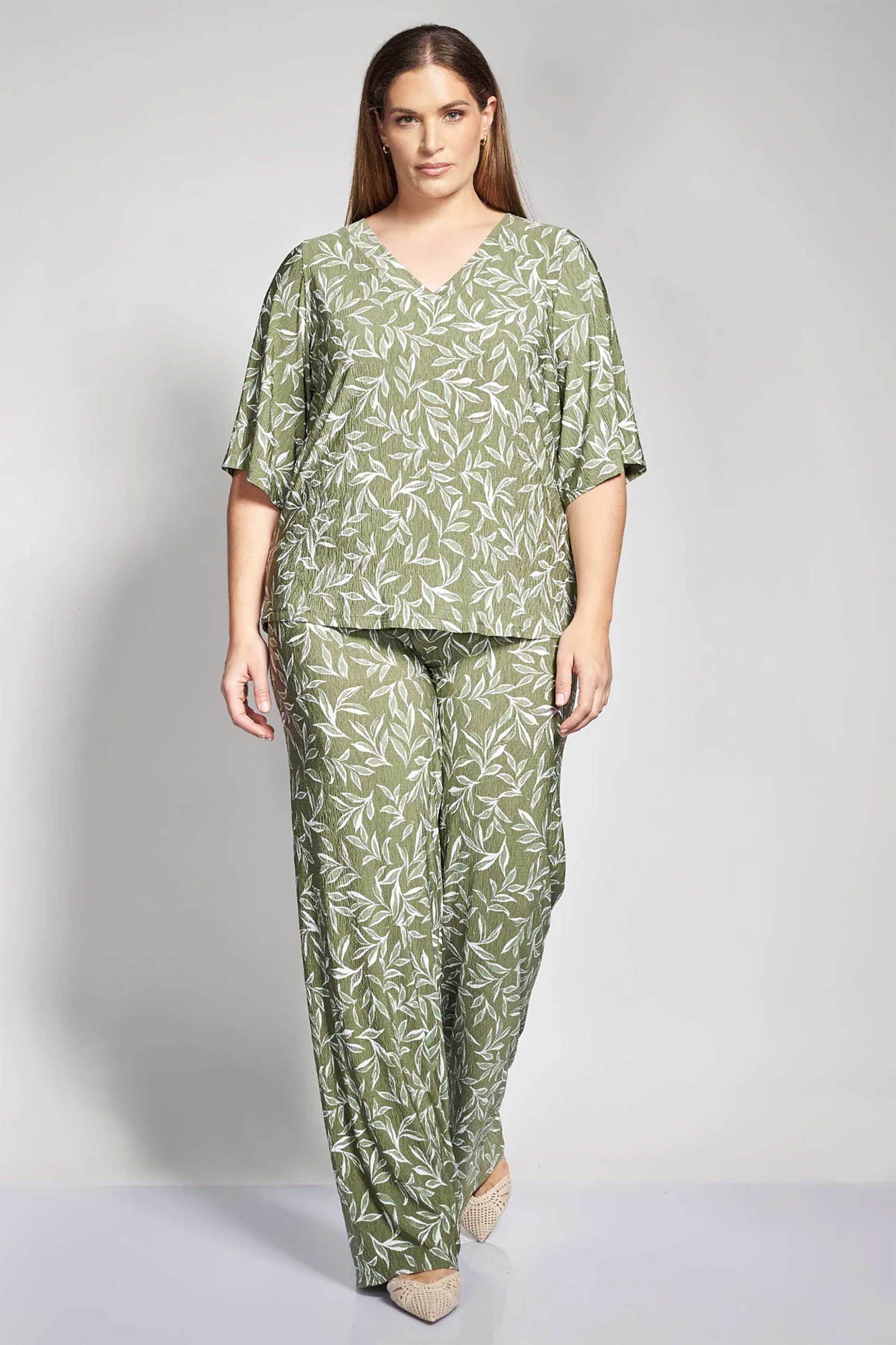 Parabita γυναικεία μπλούζα με floral print - 012610100105 Χακί