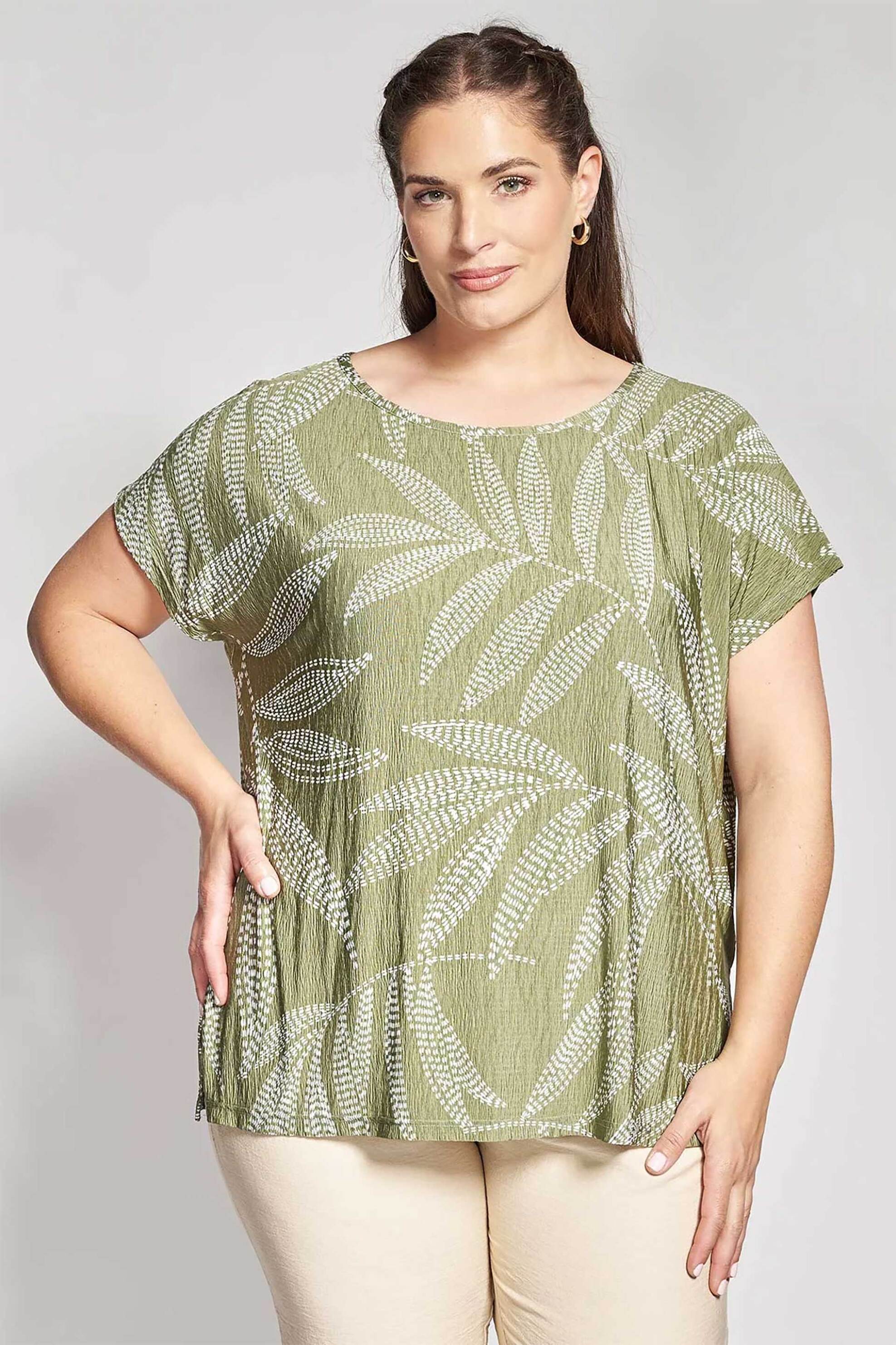 PARABITA Parabita γυναικεία μπλούζα με floral print - 012610100107 Χακί