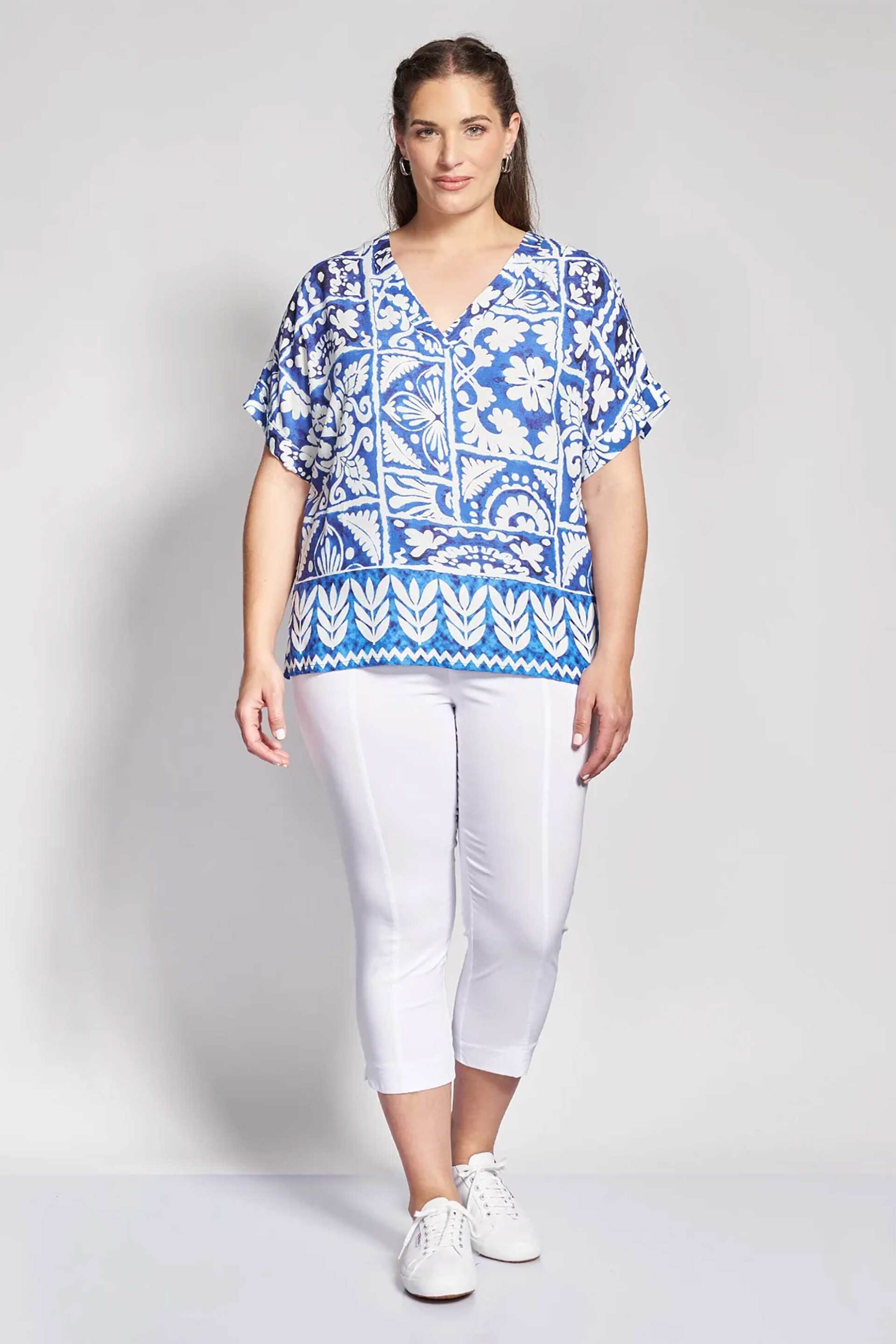 PARABITA Parabita γυναικεία μπλούζα με floral print - 012610100190 Μπλε - 2
