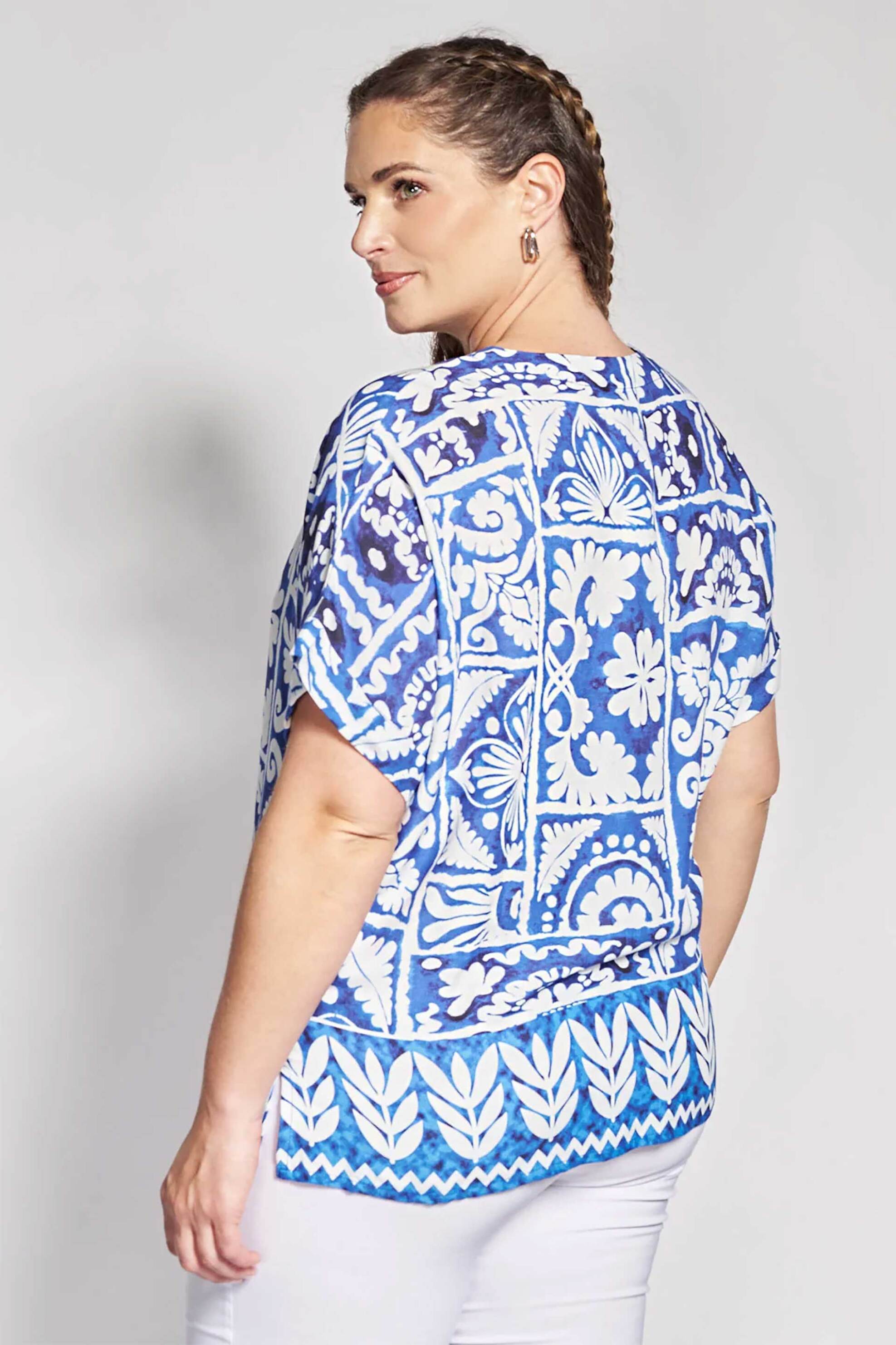 PARABITA Parabita γυναικεία μπλούζα με floral print - 012610100190 Μπλε - 3