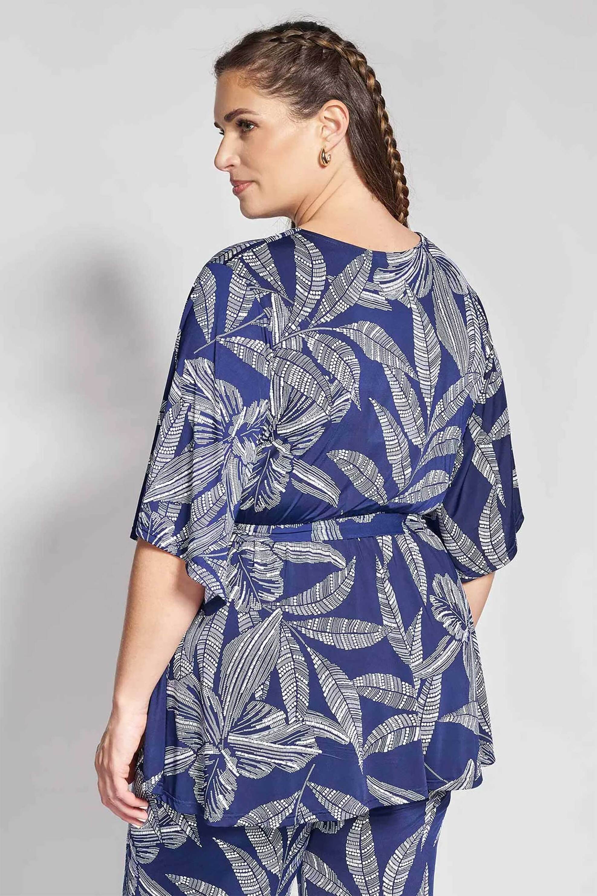 PARABITA Parabita γυναικεία μπλούζα κρουαζέ με floral print - 012610100448 Μπλε - 3