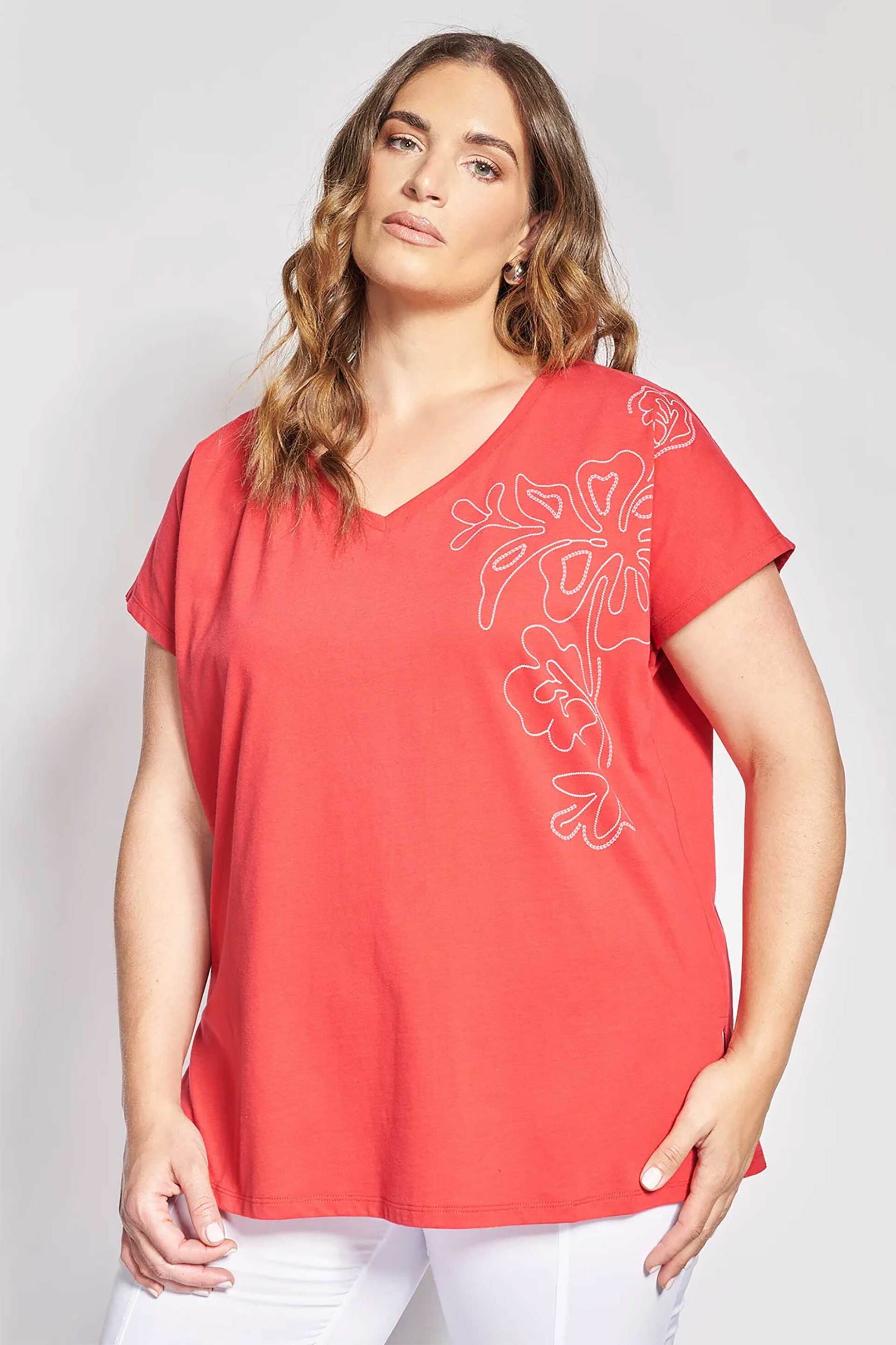Parabita γυναικείο T-shirt με print - 012610100648 Κόκκινο