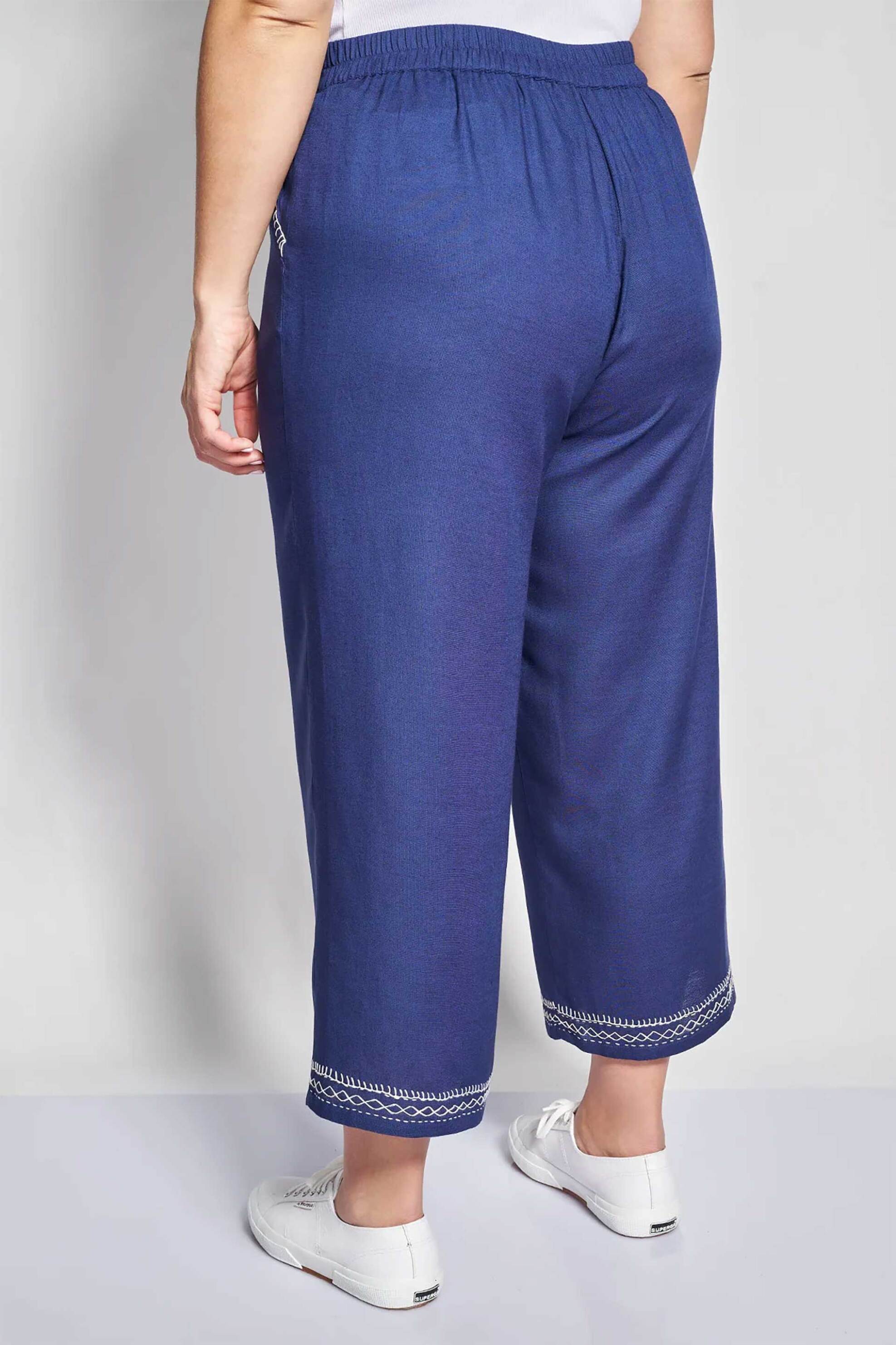 PARABITA Parabita γυναικεία παντελόνα μονόχρωμη Cropped - 012610200145 Μπλε - 3