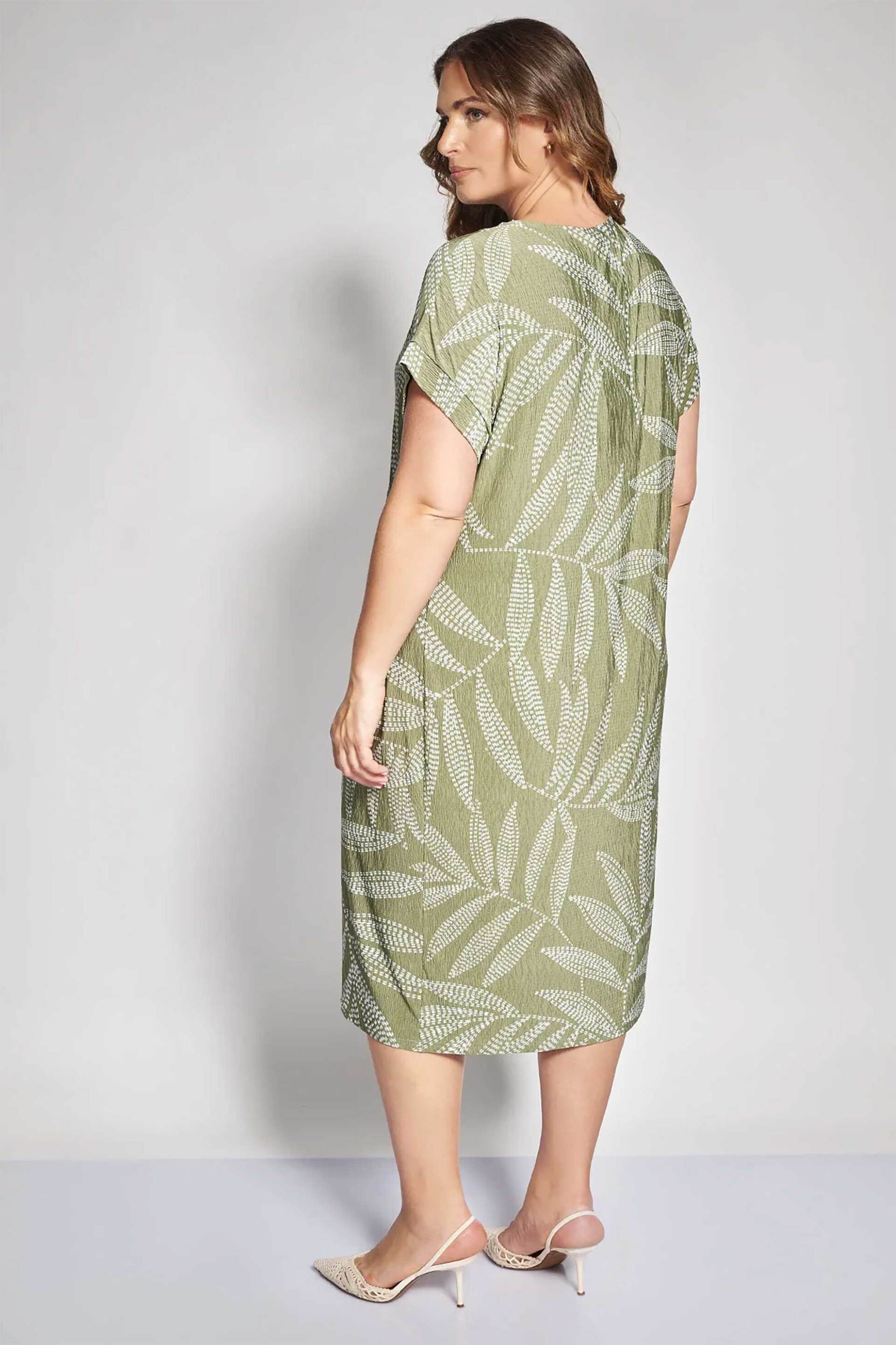 PARABITA Parabita γυναικείο midi φόρεμα με floral print - 012610600669 Χακί - 2