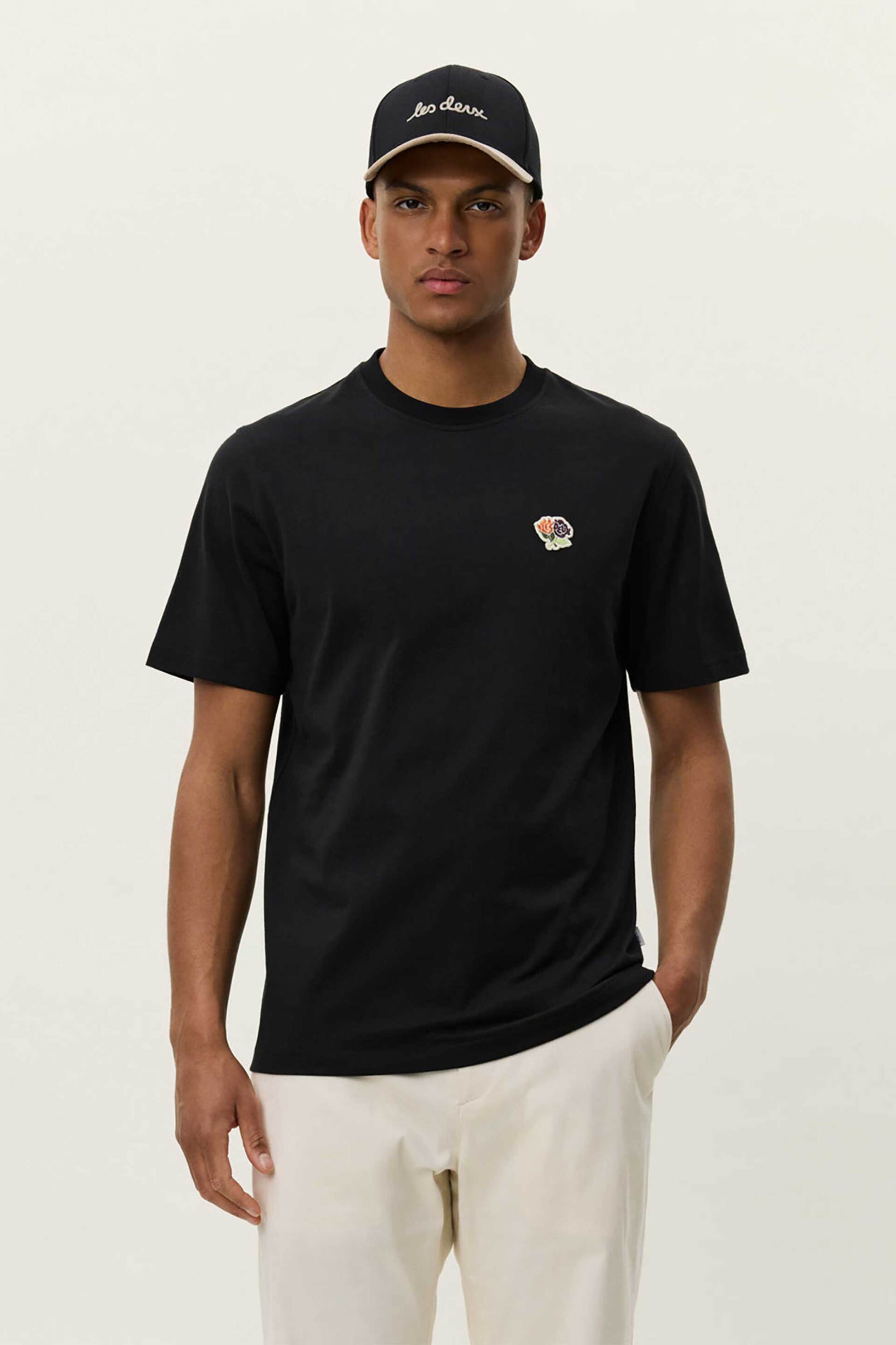 Les Deux ανδρικό T-shirt με κέντημα Regular Fit "Felipe" - 1000388 Μαύρο